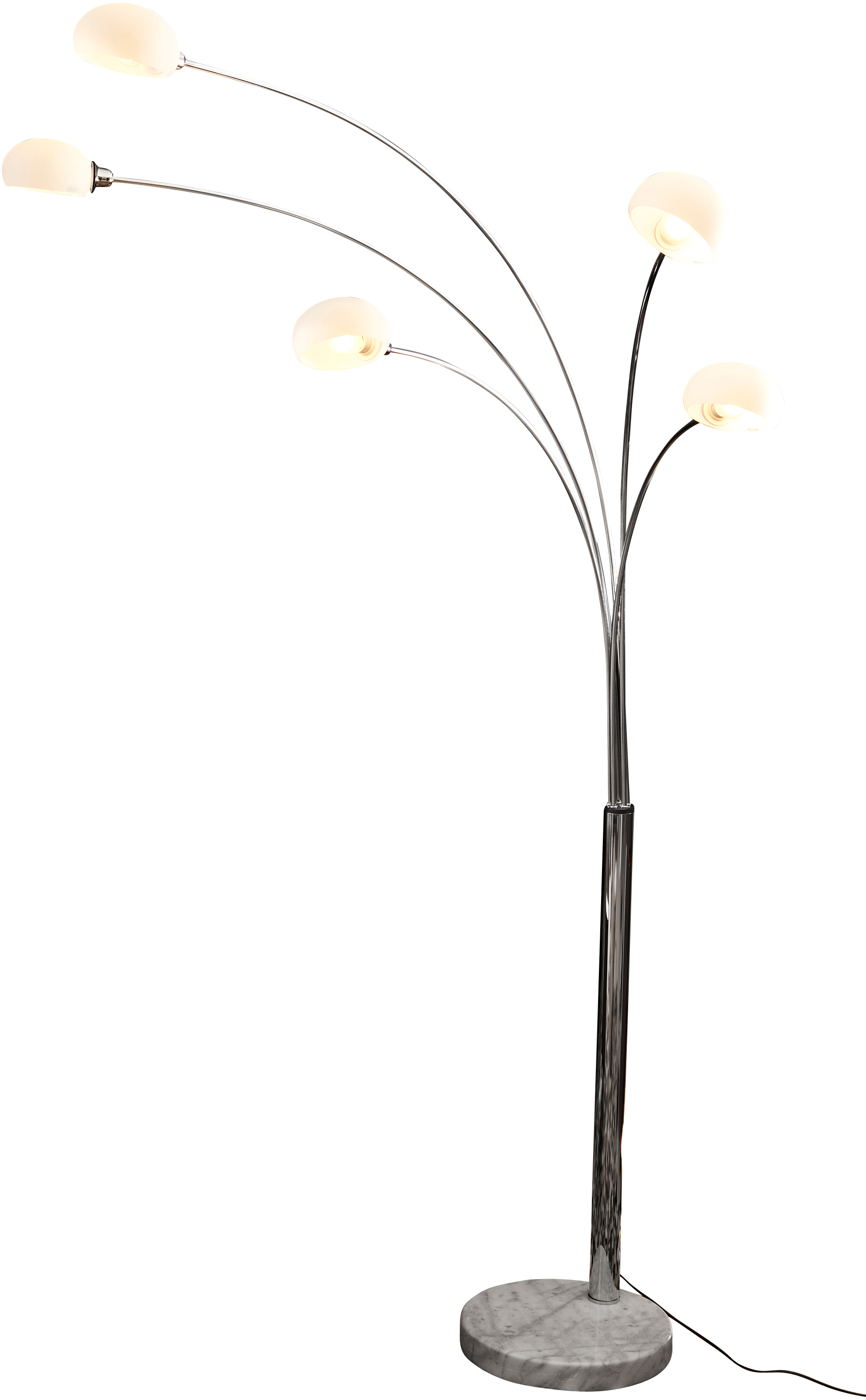 SalesFever Stehlampe »Noa«, 5 flammig-flammig, 5 bewegliche Arme mit Glassc günstig online kaufen