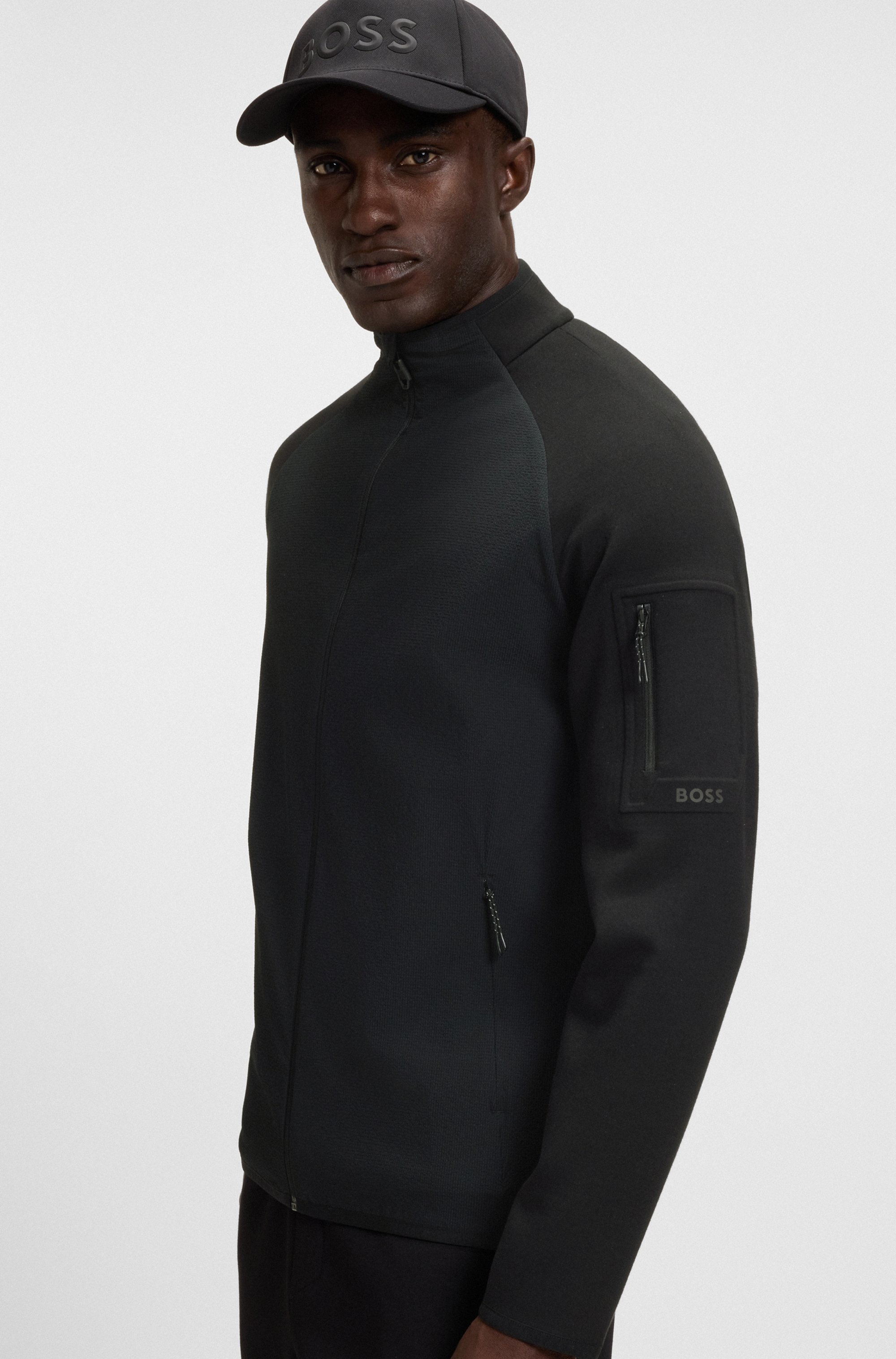 BOSS GREEN Sweatjacke "FZ Urban Tech", mit dekorativen reflektierenden Deta günstig online kaufen