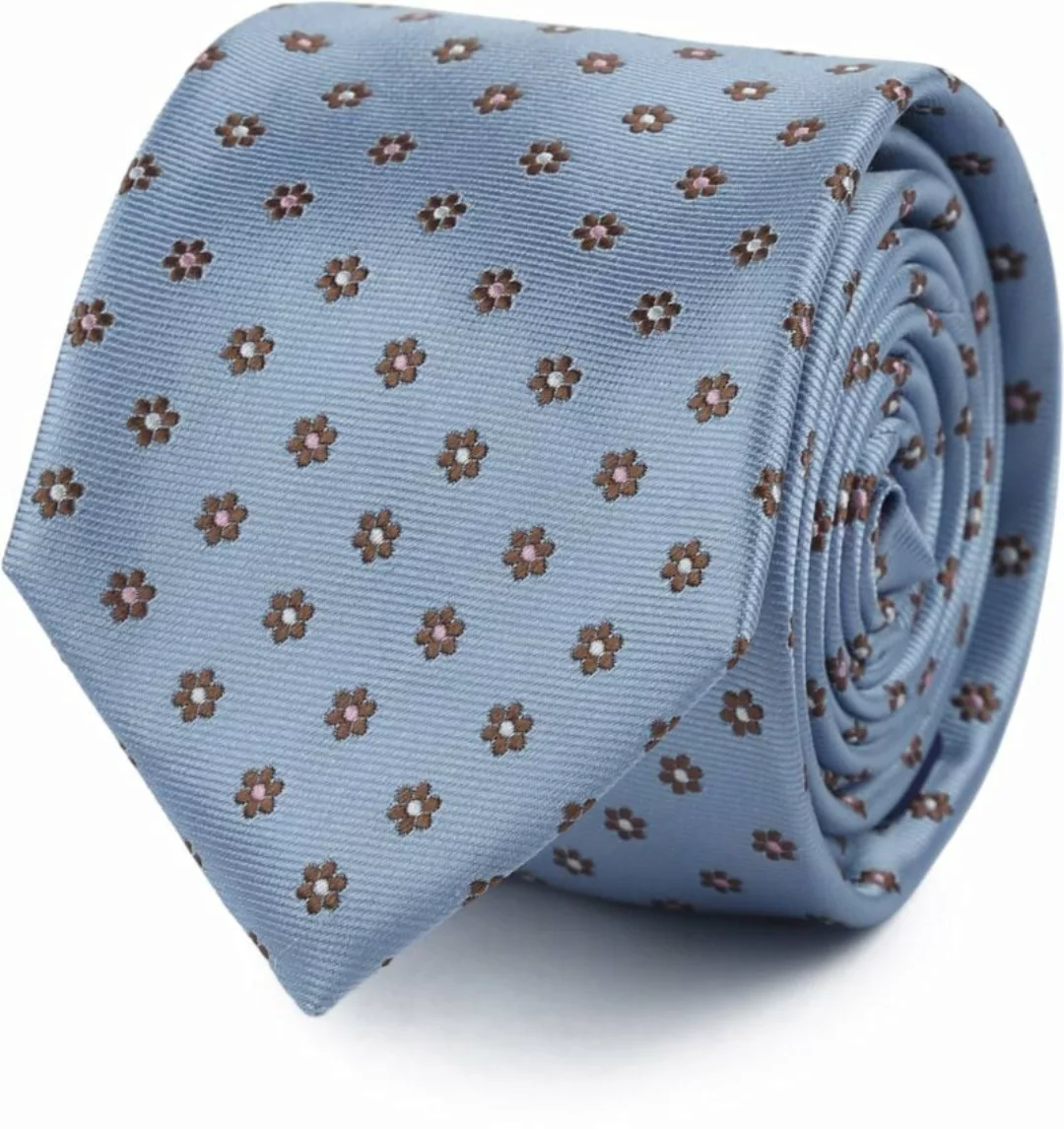 Suitable Krawatte Seide Mini Blumen Blau - günstig online kaufen