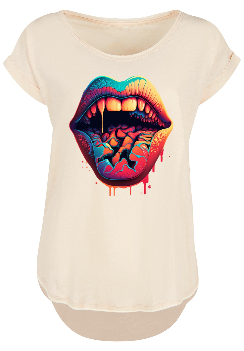F4NT4STIC T-Shirt "Drooling Lips LONG TEE", Print günstig online kaufen