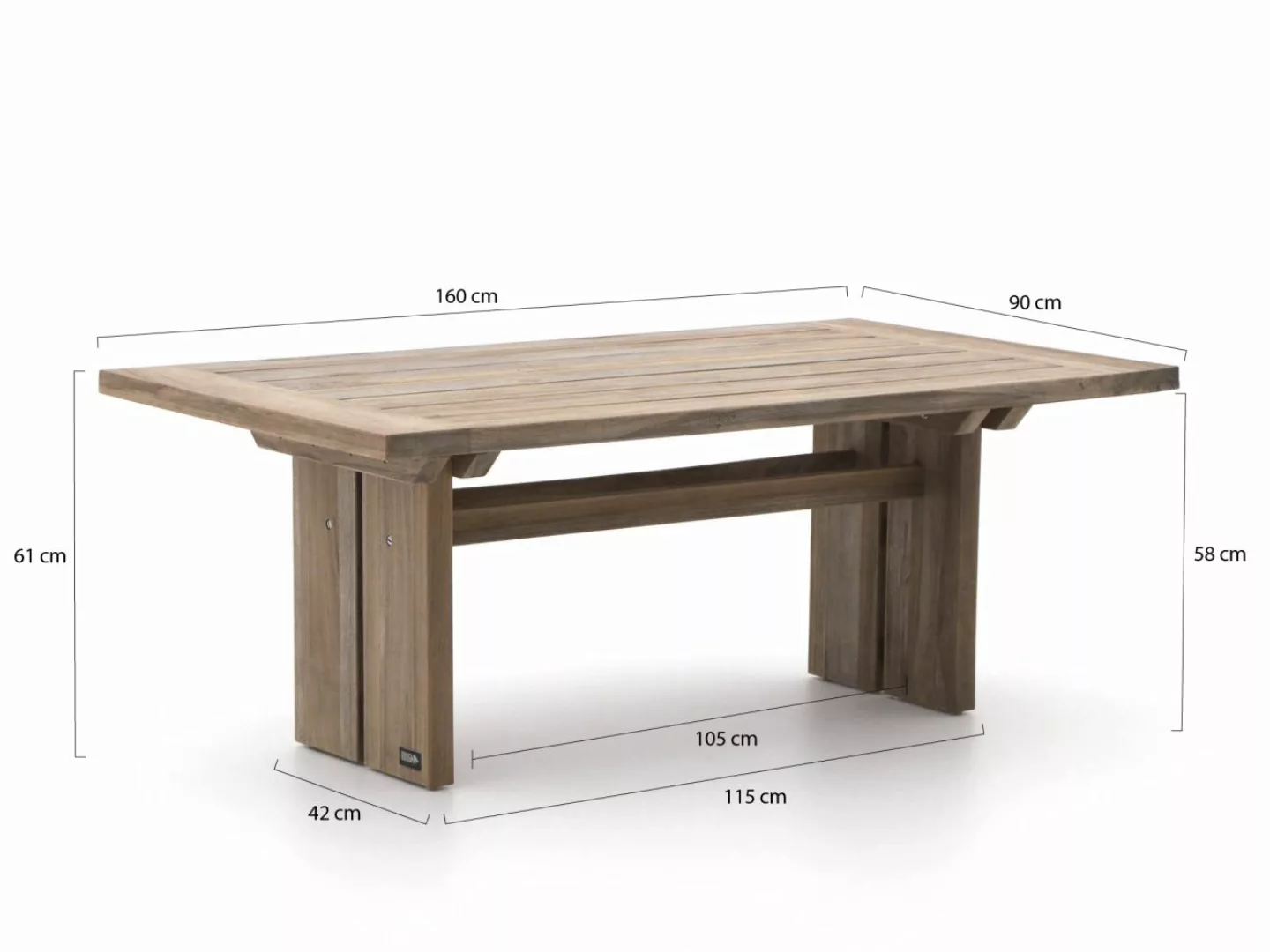 ROUGH-L Garten Lounge Esstisch 160x90x61 cm günstig online kaufen