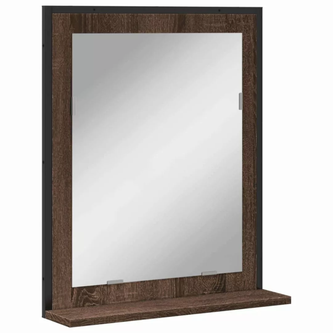 vidaXL Badezimmerspiegelschrank Badspiegel mit Ablage Braun günstig online kaufen