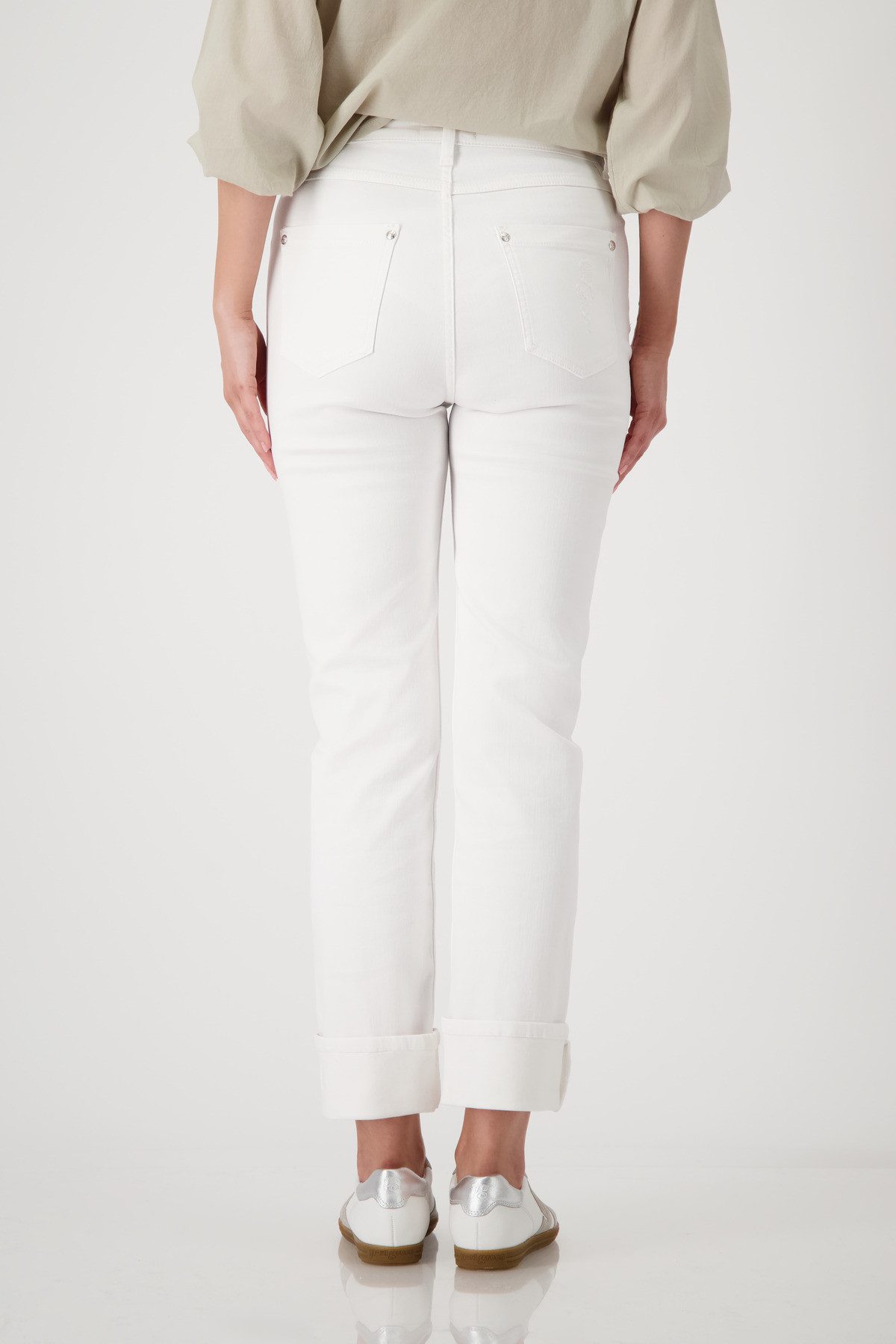 Monari Straight-Jeans, mit Glitzersteinchen und Destroyed-Effekten günstig online kaufen