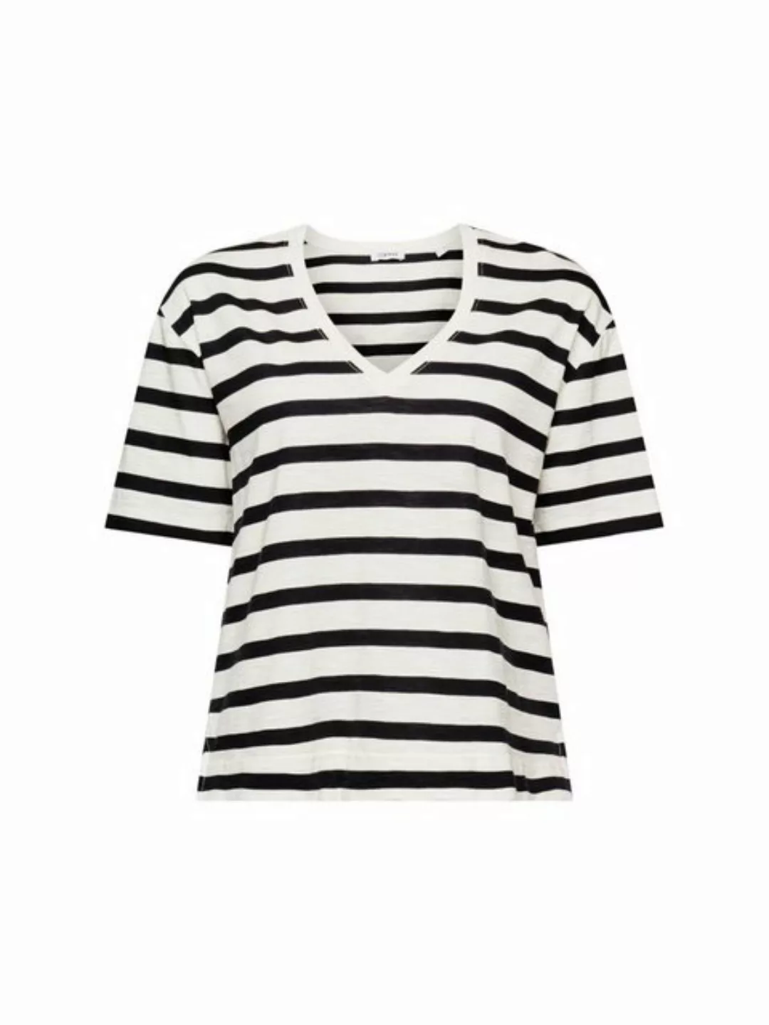 Esprit T-Shirt Gestreiftes T-Shirt mit V-Ausschnitt (1-tlg) günstig online kaufen