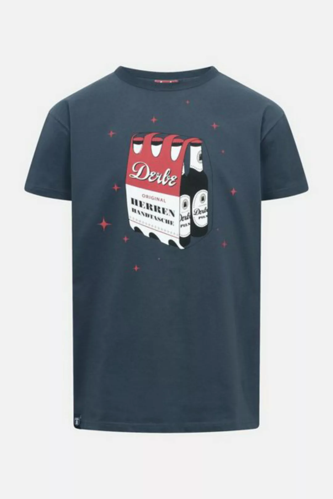 Derbe Print-Shirt Herrenhandtasche Rot-Weiß Herren T-Shirt (1-tlg) günstig online kaufen