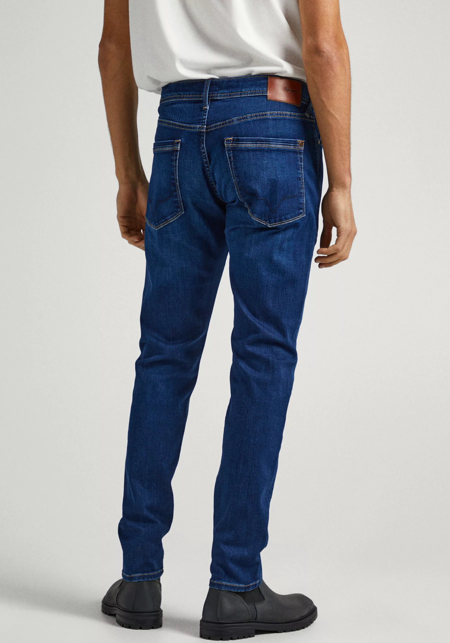 Pepe Jeans Herren Jeans STANLEY - Tapered Fit - Blau - Dark Blue Denim günstig online kaufen