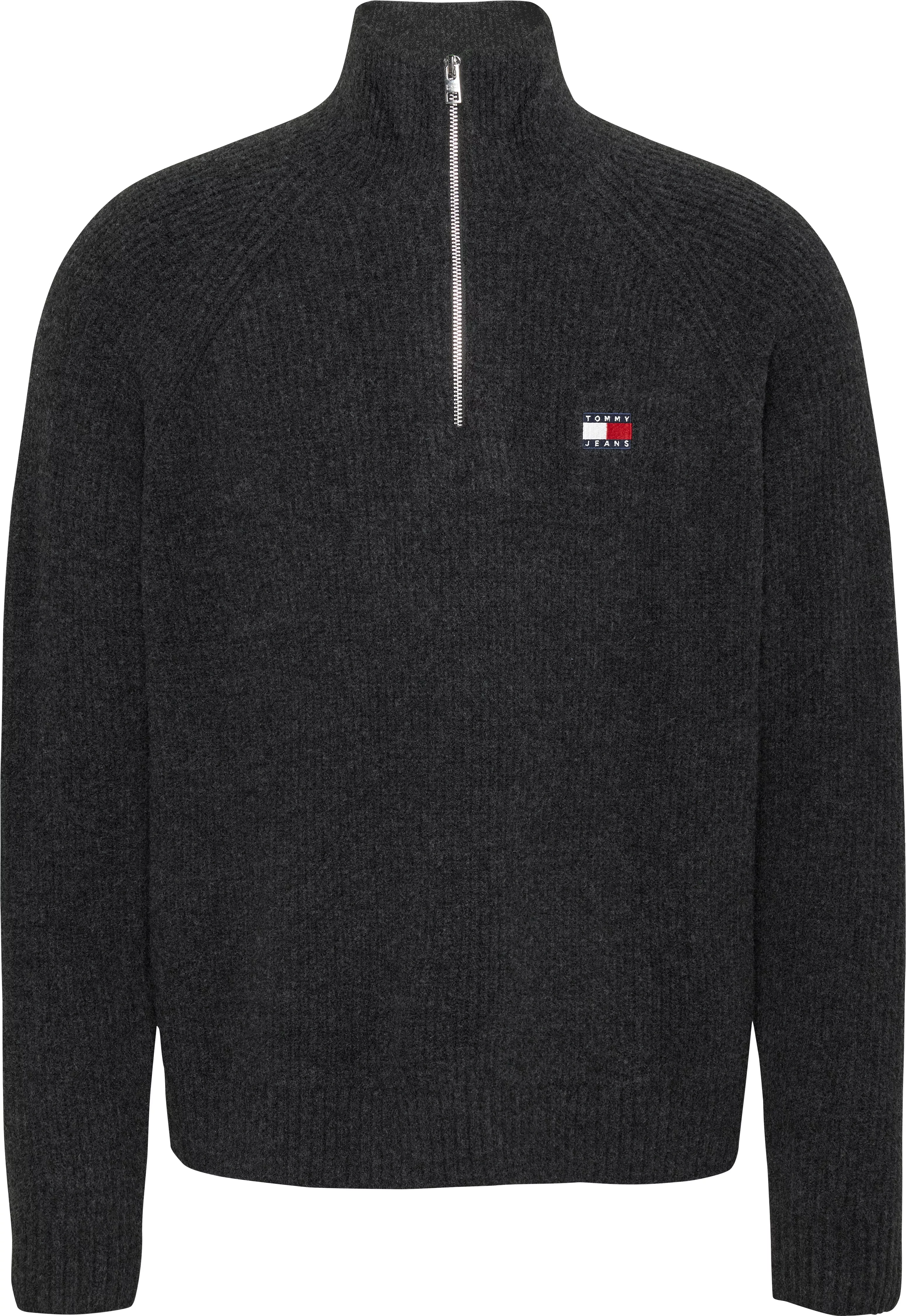 Tommy Jeans Strickpullover "TJM REG 1/4 ZIP RAGLAN BADGE", Reißverschluss b günstig online kaufen