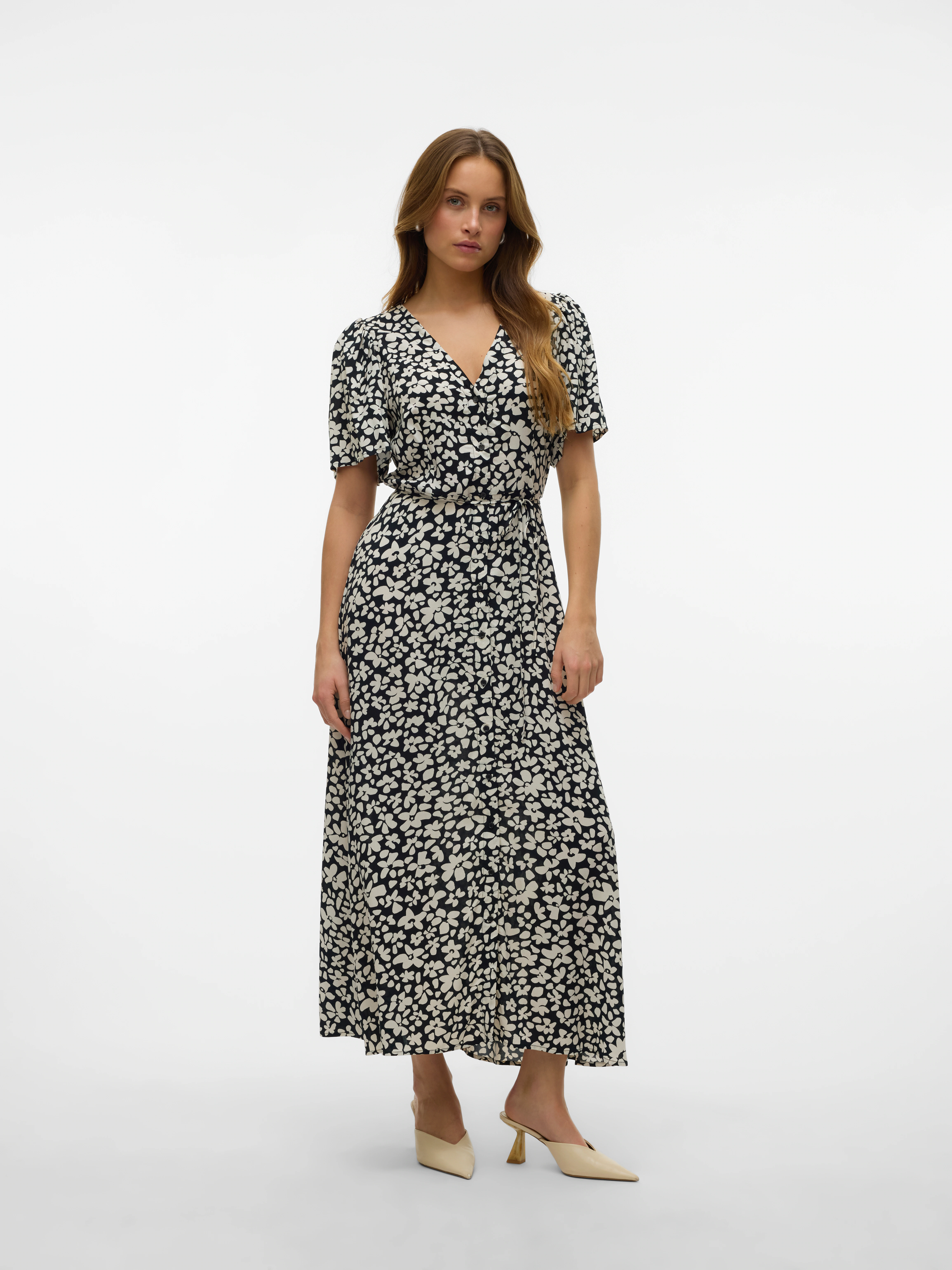 Vero Moda Sommerkleid "VMALBA SS CALF DRESS WVN GA NOOS" günstig online kaufen