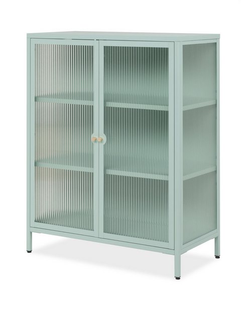 Furn.Design Vitrine Maram (Kommode in mintgrün, 80 x 102 cm) mit Metallrahm günstig online kaufen