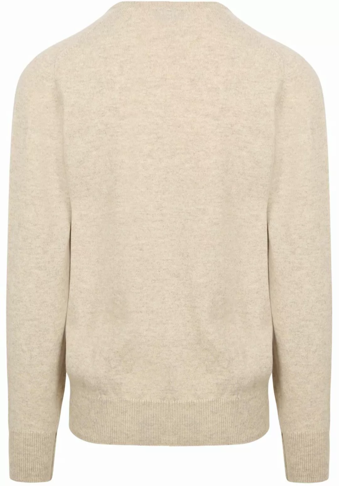 William Lockie V-Ausschnitt Pullover Lammwolle Beige - Größe L günstig online kaufen