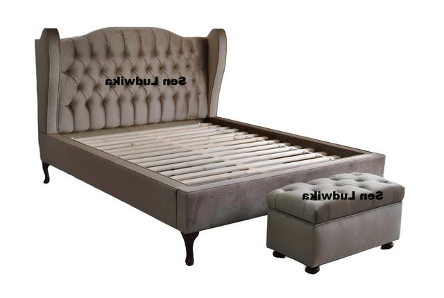 Xlmoebel Bett Chesterfield Traditionelles Bett mit Stoffbezug und Polsterun günstig online kaufen