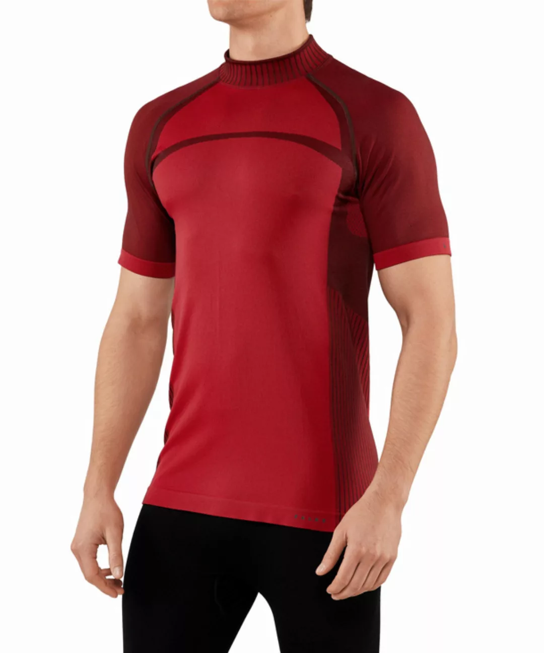 FALKE Herren T-Shirt Stehkragen, M-L, Rot, Uni, 38900-878403 günstig online kaufen