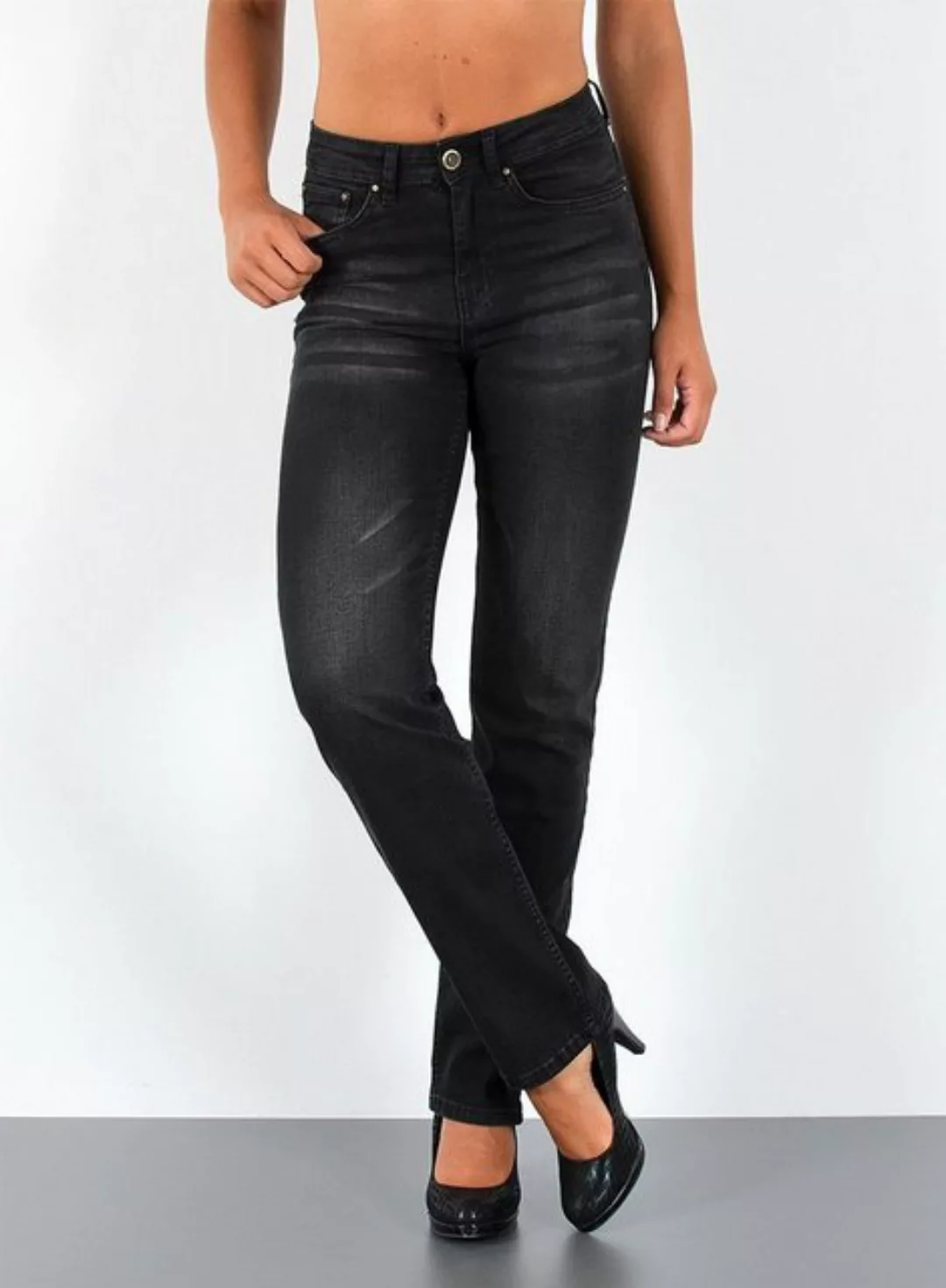 ESRA Straight-Jeans G500 Damen Straight Fit Jeans High Waist, bis Übergröße günstig online kaufen