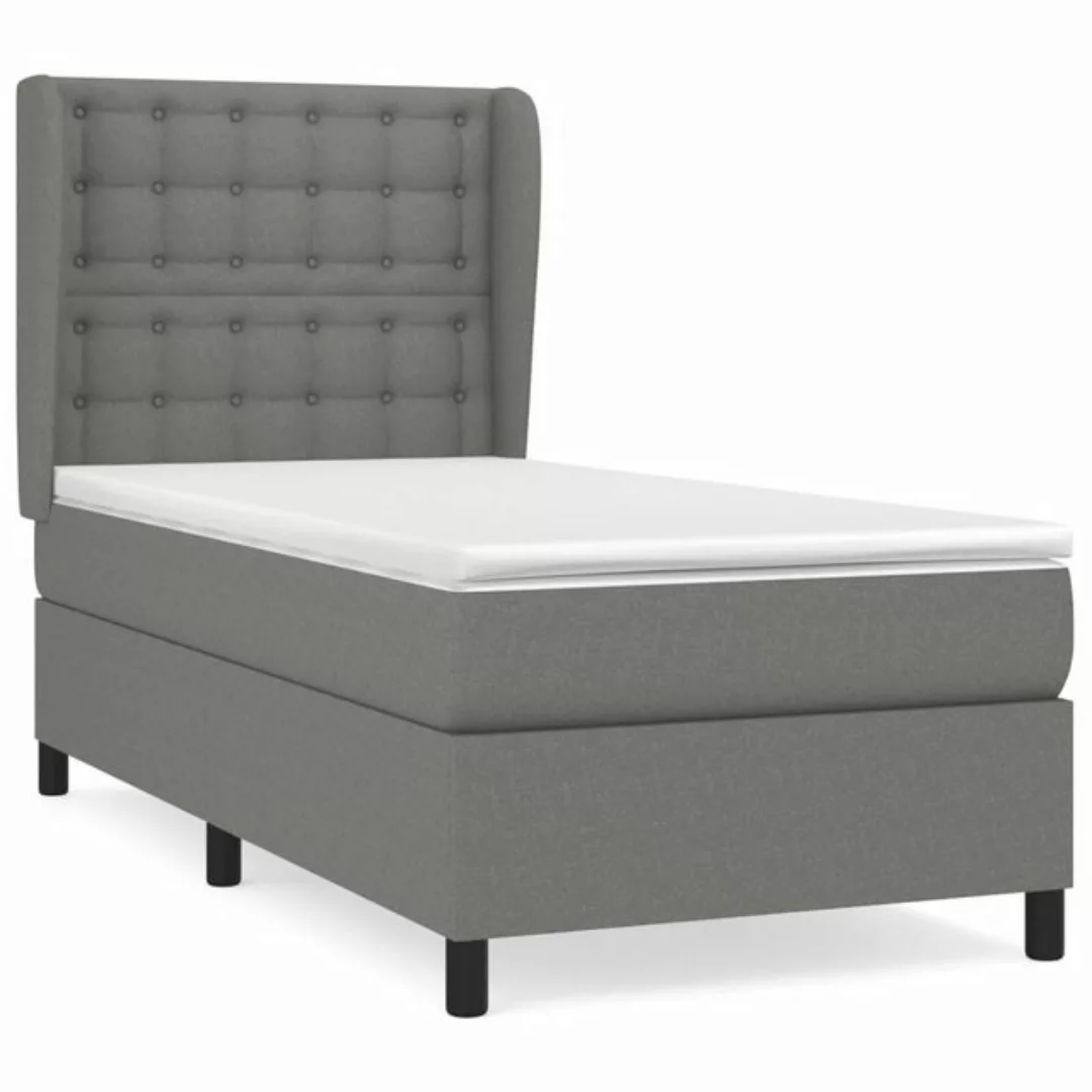 vidaXL Boxspringbett Boxspringbett mit Matratze Blau 90x190 cm Stoff Bett B günstig online kaufen