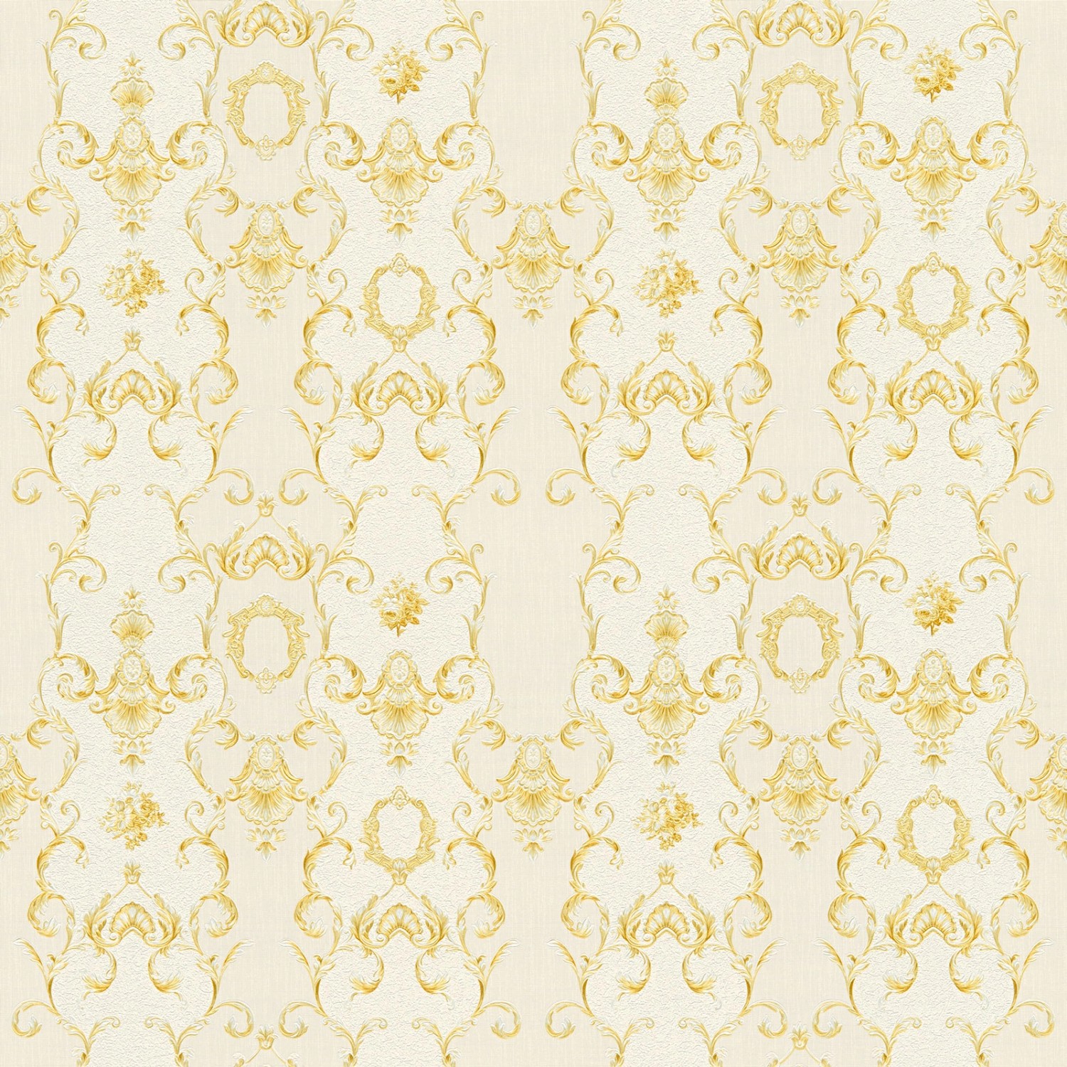 Bricoflor Elegante Tapete Weiß Gold Französische Barock Vliestapete für Woh günstig online kaufen