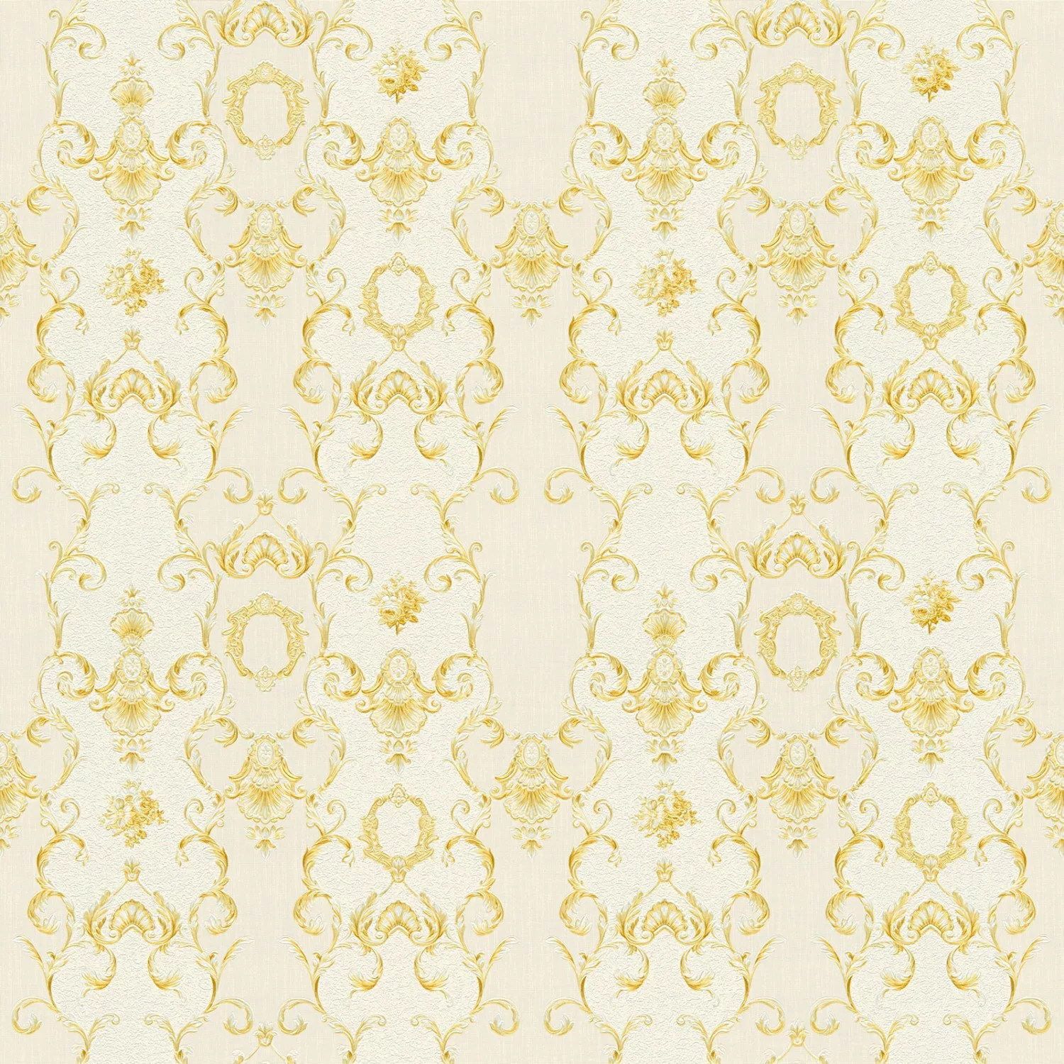 Bricoflor Elegante Tapete Weiß Gold Französische Barock Vliestapete für Woh günstig online kaufen
