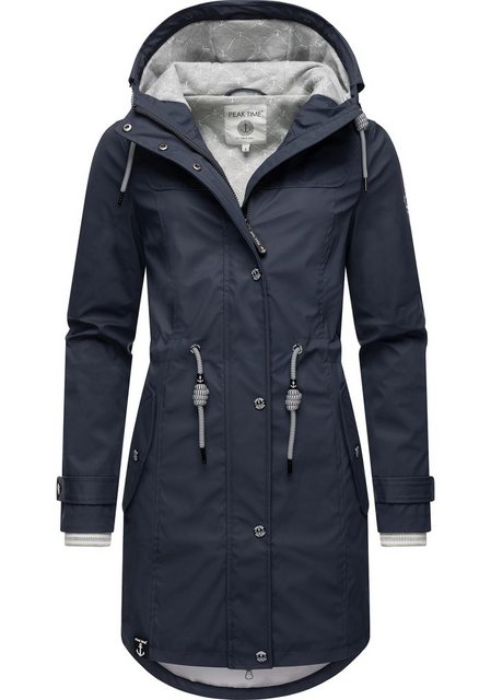 PEAK TIME Regenjacke "L60042", mit Kapuze, stylisch taillierter Regenmantel günstig online kaufen