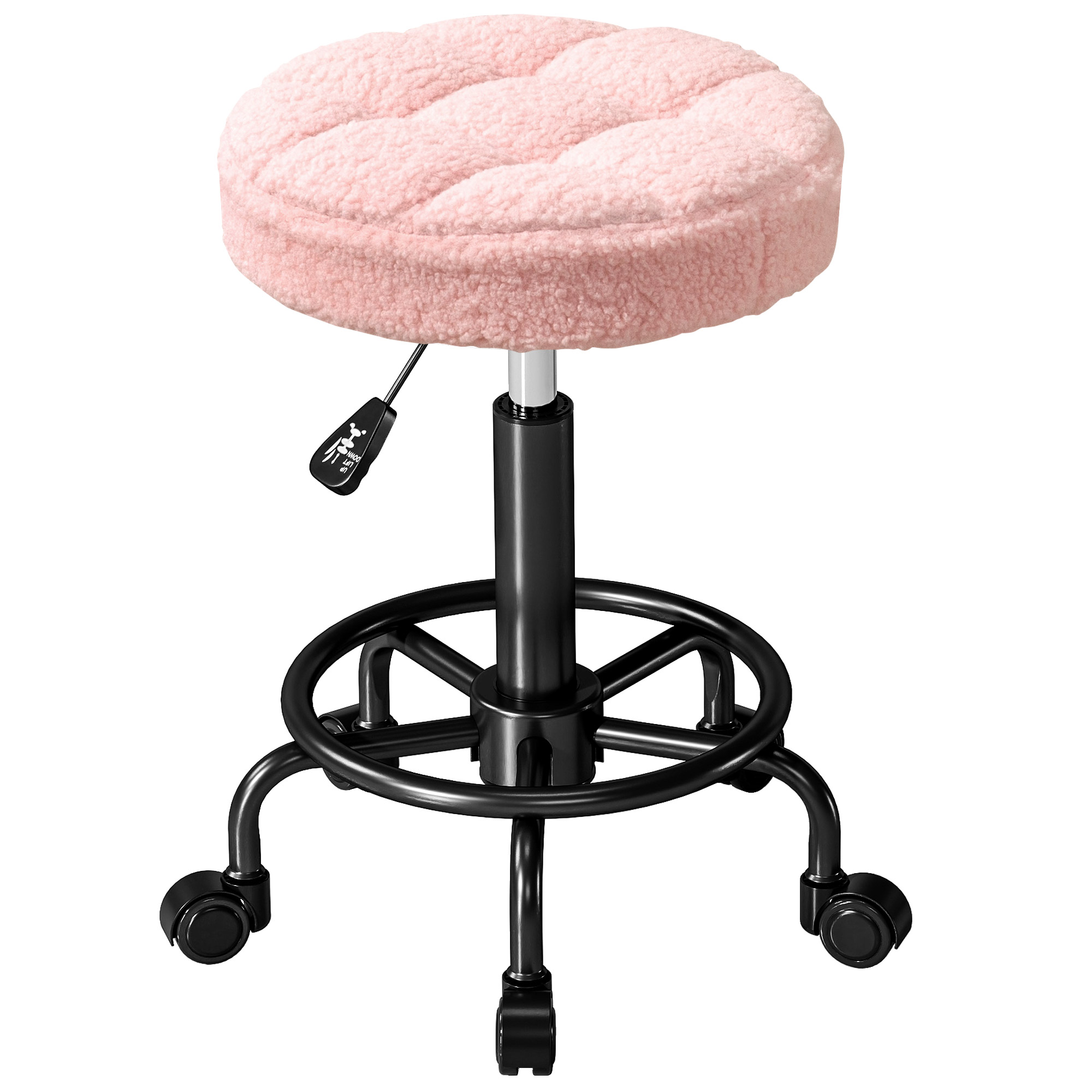 HOMCOM Rollhocker höhenverstellbar Drehhocker 50-66 cm Arbeitshocker 360° d günstig online kaufen