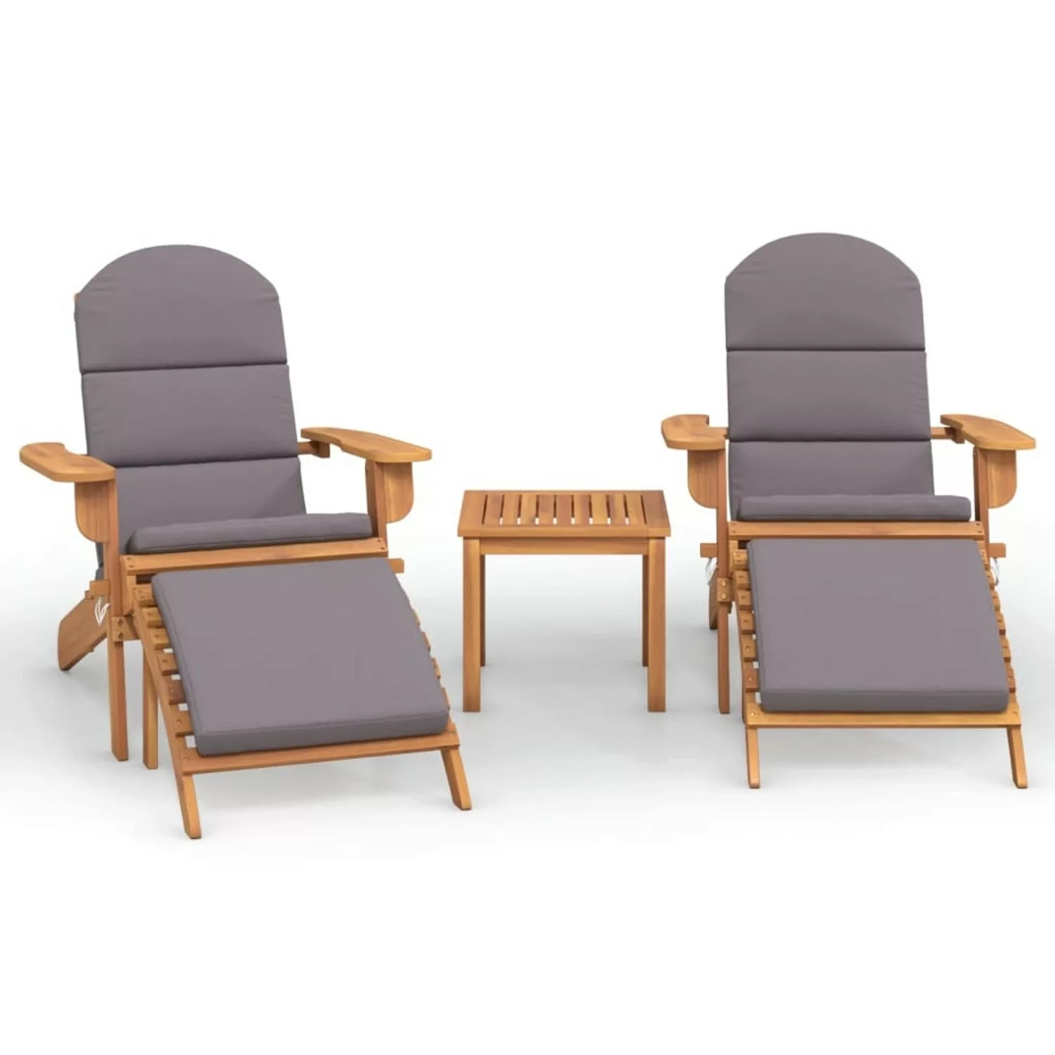 vidaXL 3-tlg Garten-Lounge-Set Adirondack Massivholz Akazie Modell 6 günstig online kaufen