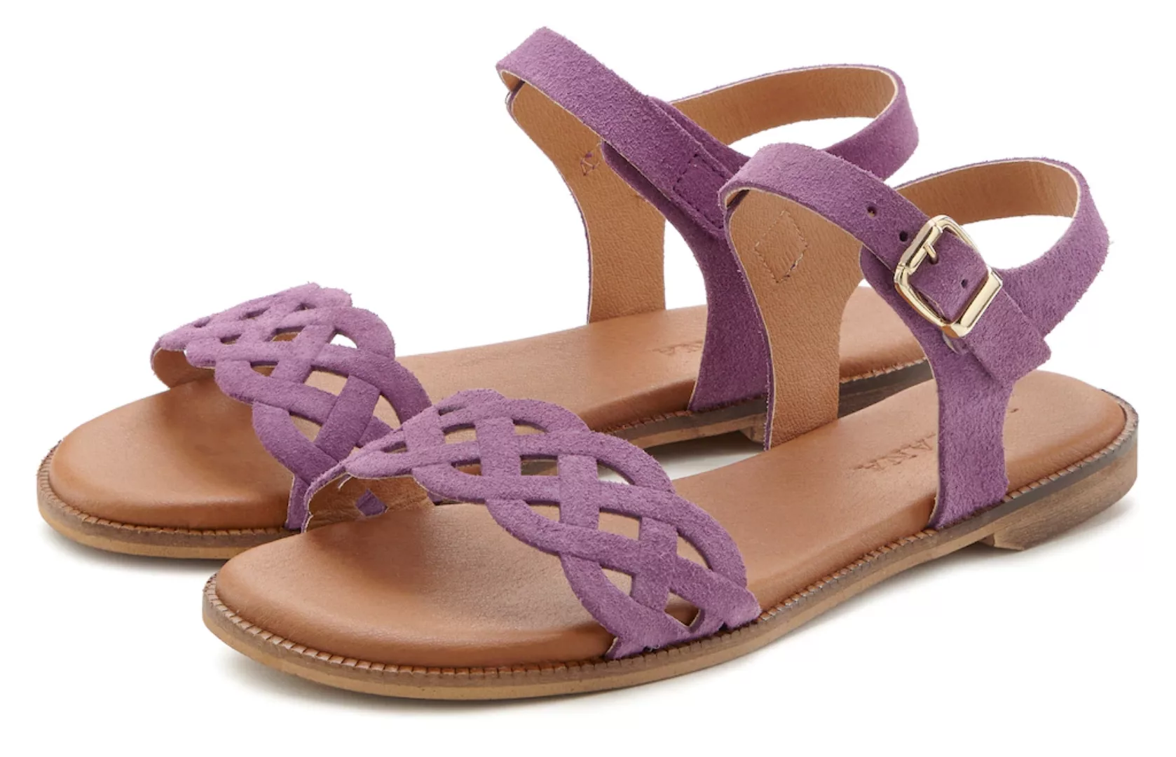 LASCANA Sandale "Sommerschuh", Sandalette, Sommerschuh aus Leder mit Cut-Ou günstig online kaufen