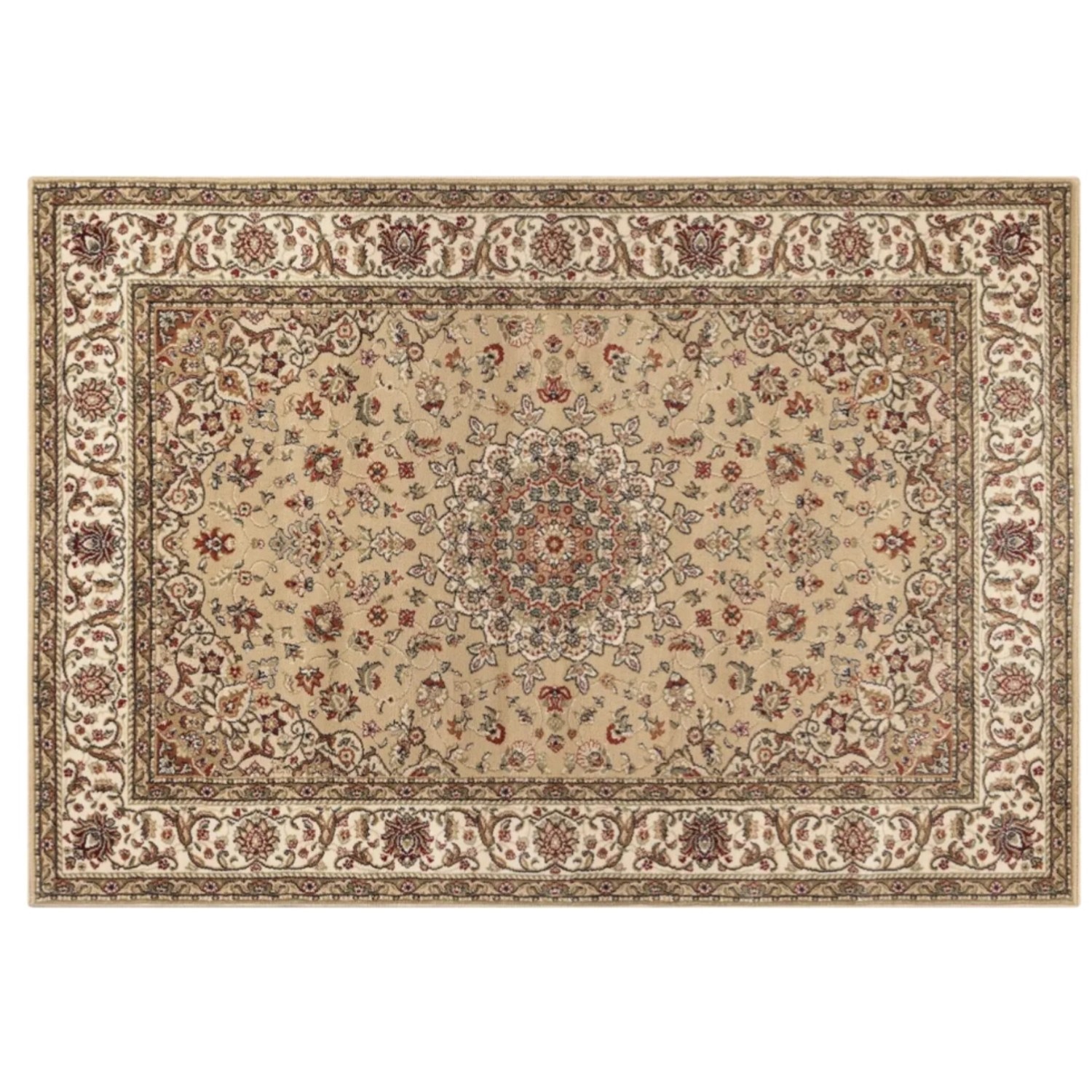 Peyer Syntex Klassischer Kurzflor Teppich Amina Medaillon 27008 Farbe Beige günstig online kaufen