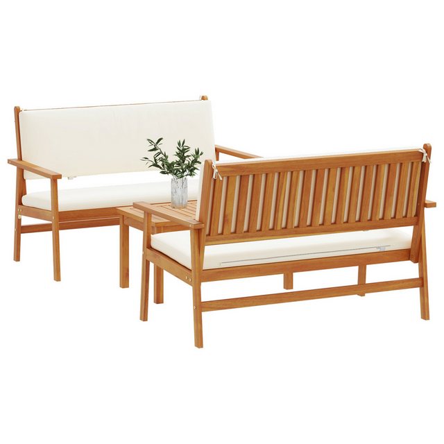 vidaXL Loungesofa Set aus 2 Natürliche Öloberfläche nholz, Polyester Mittel günstig online kaufen