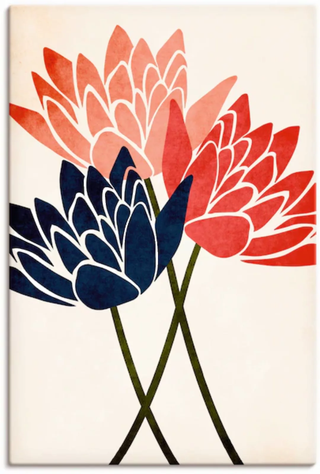 Artland Leinwandbild "Drei Blüten", Blumenbilder, (1 St.) günstig online kaufen