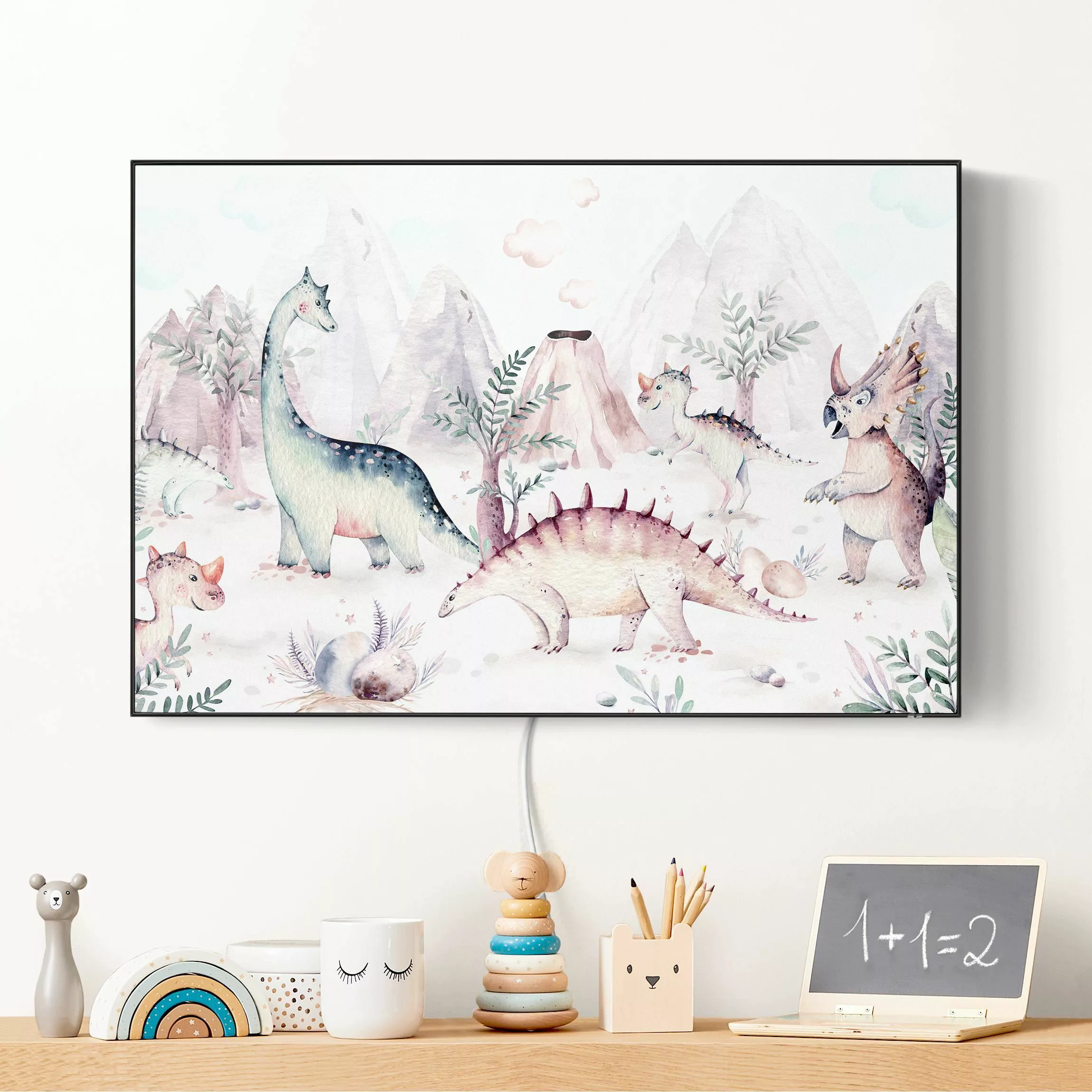 LED-Wechselbild Aquarell Dinowelt günstig online kaufen