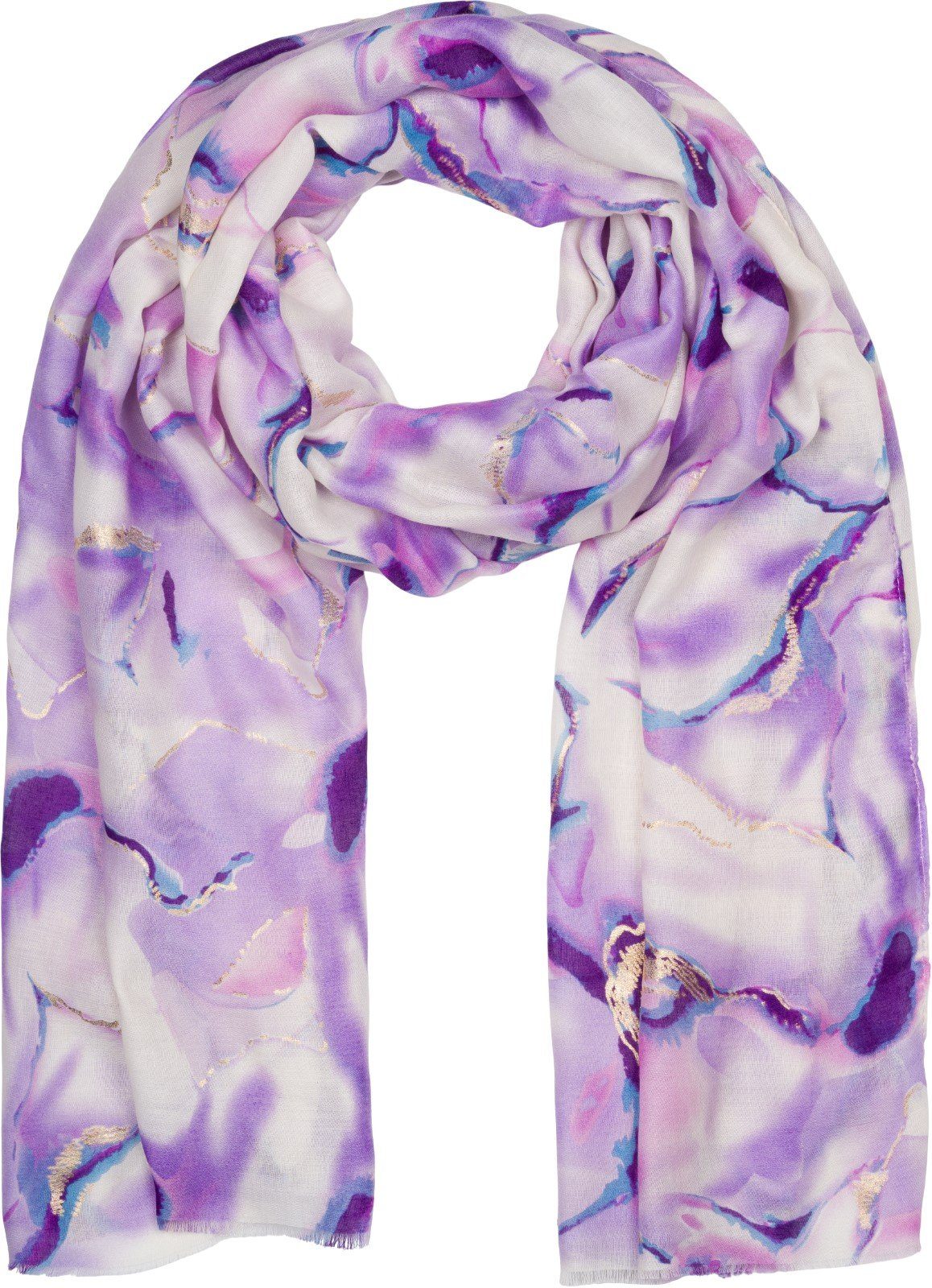 styleBREAKER Modeschal Schal Marmor Muster Metallic günstig online kaufen