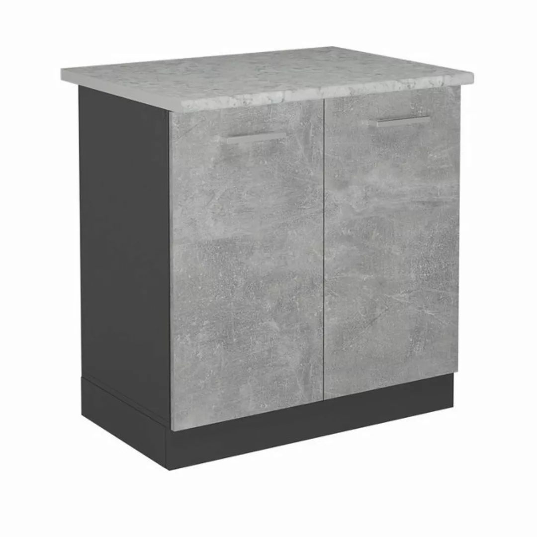 Vicco Spülenunterschrank R-Line, Beton/Anthrazit, 80 cm AP Marmor günstig online kaufen