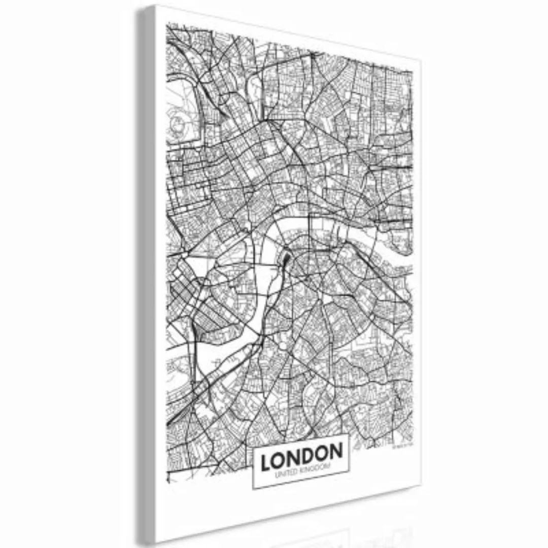 artgeist Wandbild Map of London (1 Part) Vertical schwarz/weiß Gr. 40 x 60 günstig online kaufen