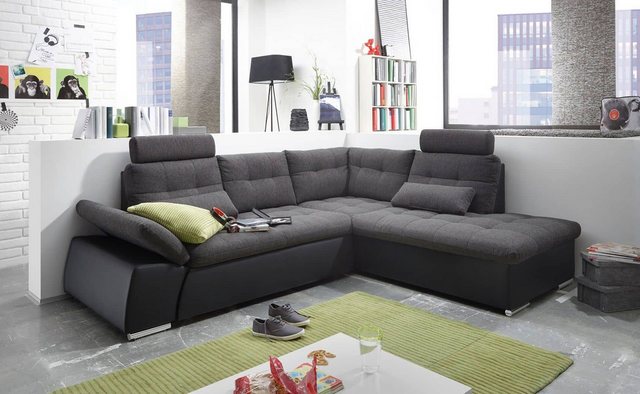 ED EXCITING DESIGN Ecksofa Jakarta, mit Schlaffunktion, verstellbarer Armle günstig online kaufen