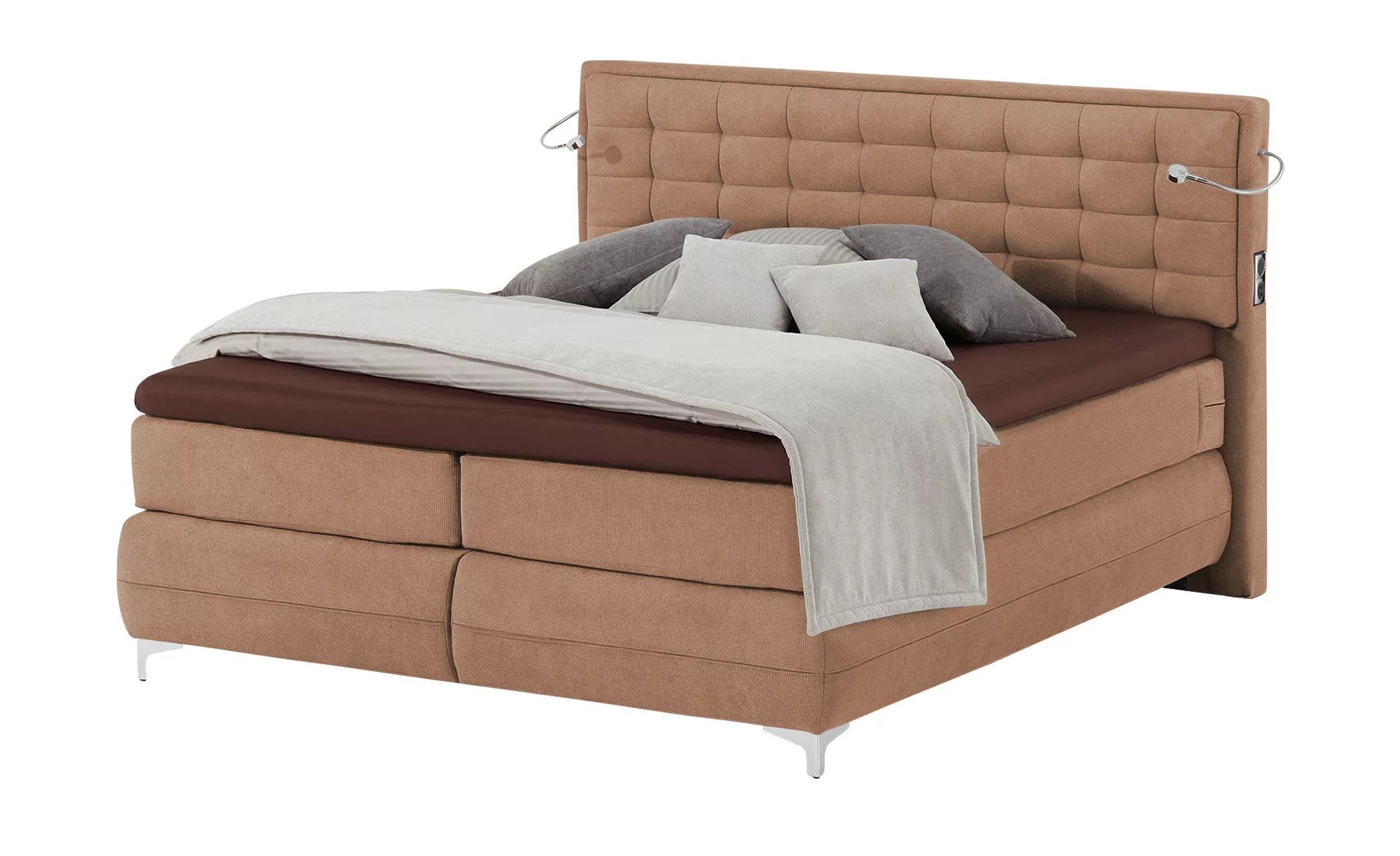 Gallery M Boxspringbett  Dubai - braun - 177 cm - 124 cm - Betten > Boxspri günstig online kaufen