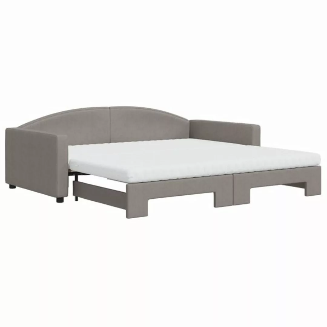 vidaXL Gästebett Gästebett Tagesbett Ausziehbar mit Matratzen Taupe 100x200 günstig online kaufen