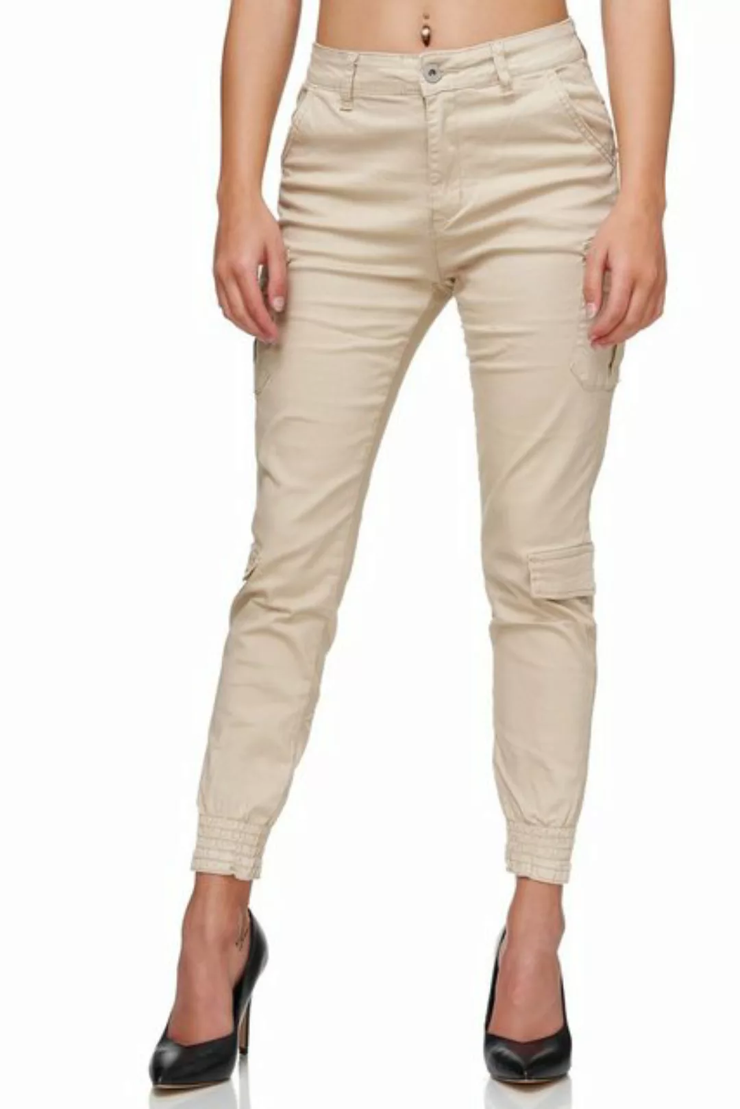 Elara Cargohose Elara Damen Cargo Hose Slim Fit Denim (1-tlg) günstig online kaufen