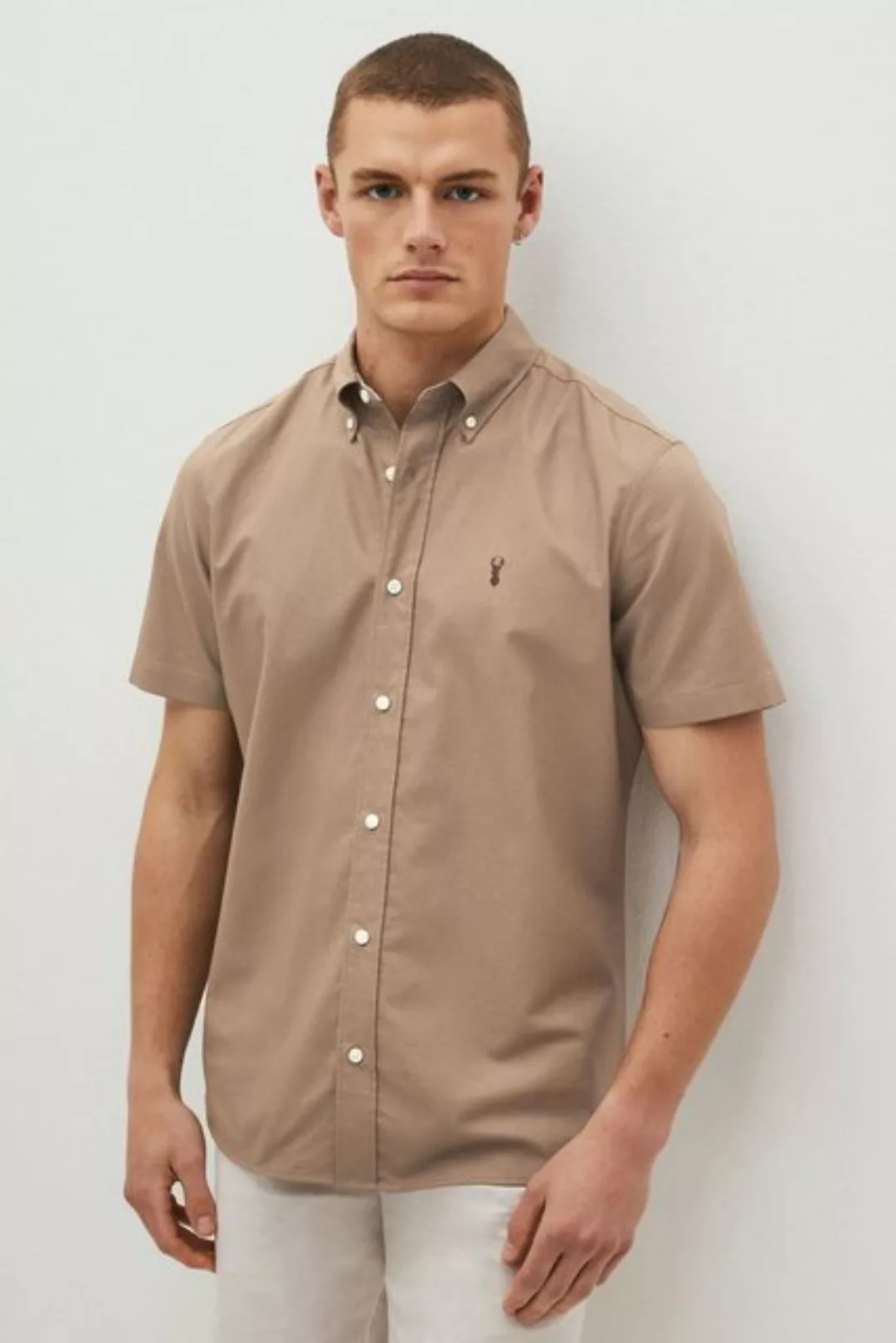 Next Kurzarmhemd Slim Fit Kurzarm-Oxfordhemd (1-tlg) günstig online kaufen