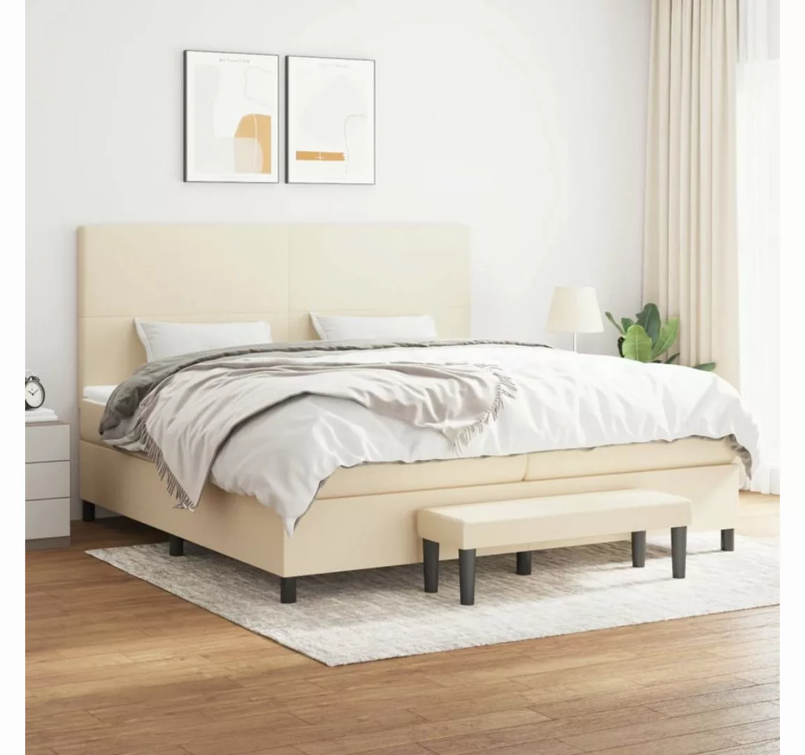 vidaXL Boxspringbett Boxspringbett mit Matratze und Fusshocker Stoff (200 x günstig online kaufen