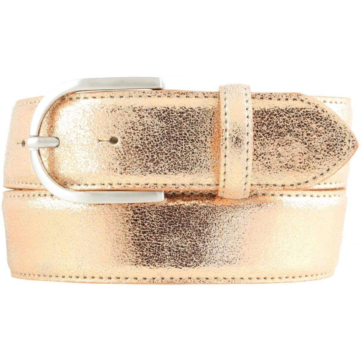 BELTINGER Ledergürtel Damen-Gürtel mit Metall-Optik Echt günstig online kaufen