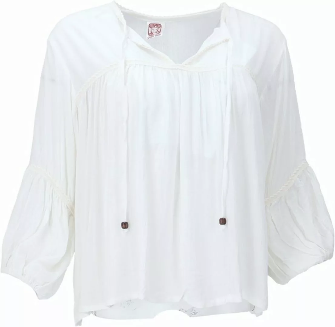 Guru-Shop Longbluse Luftige Boho Bluse mit Spitze, Maxibluse mit.. günstig online kaufen