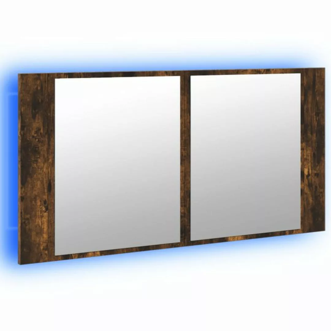 vidaXL Spiegelschrank LED-Spiegelschrank Räuchereiche 90x12x45 cm Acryl günstig online kaufen