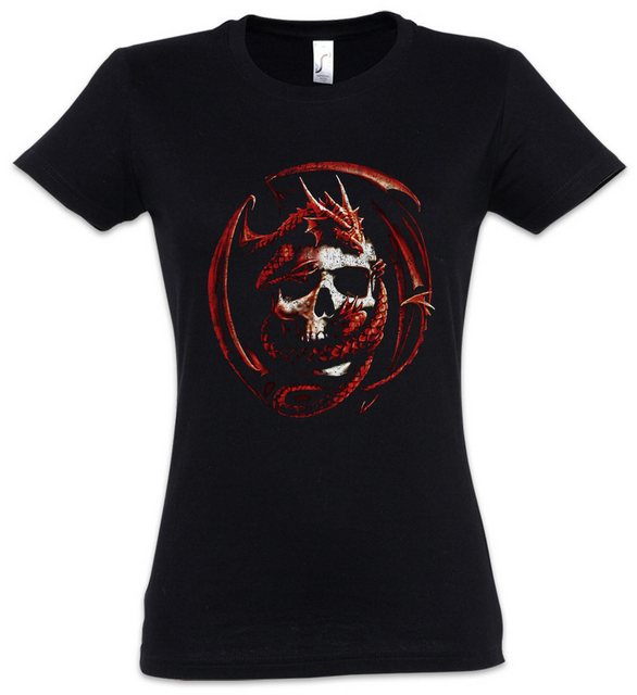 Urban Backwoods Print-Shirt Skull & Dragon Damen T-Shirt Fantasy Drache Lar günstig online kaufen