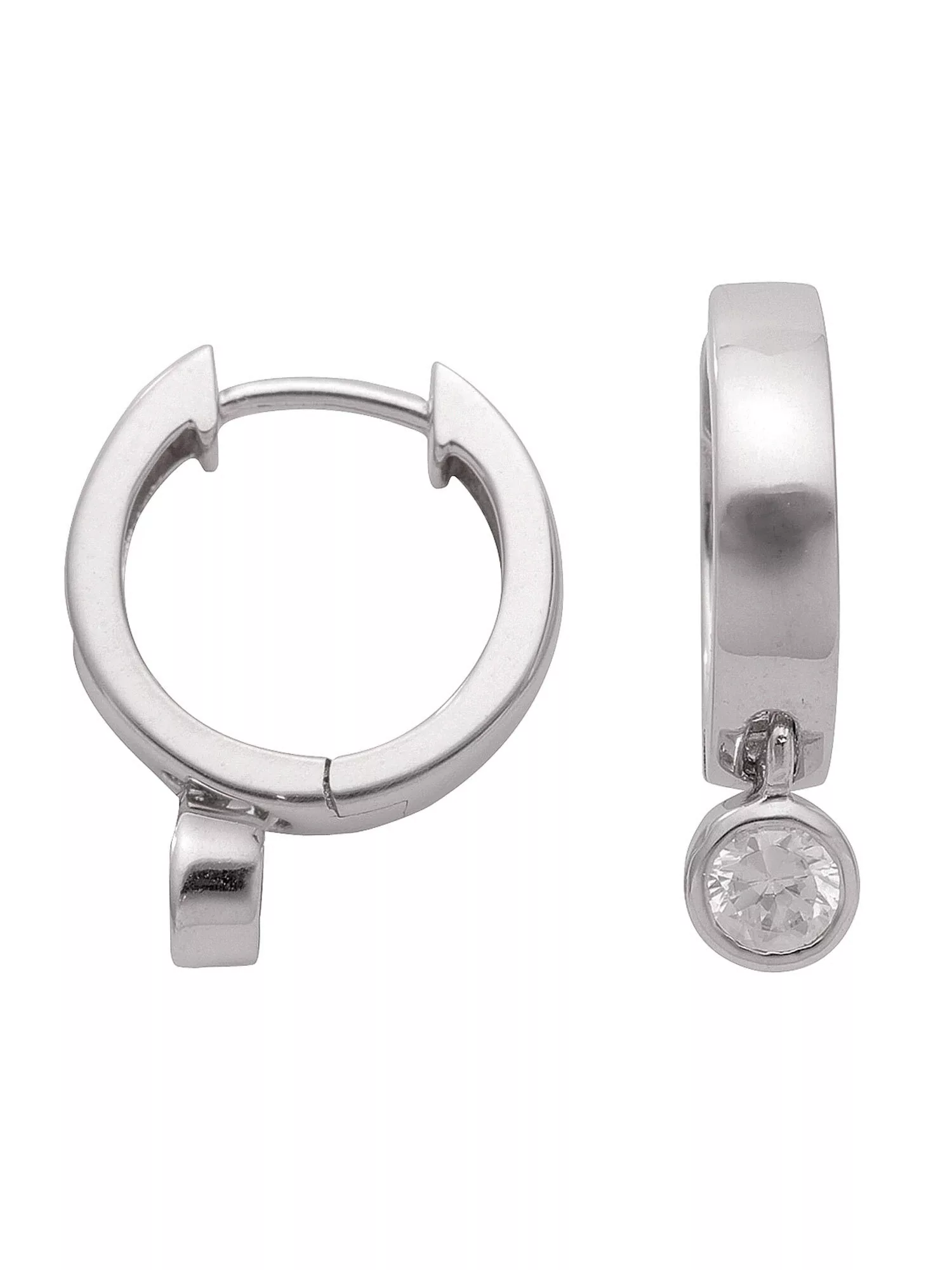 Adelia´s Paar Ohrhänger "925 Silber Ohrringe Creolen Ø 14,6 mm", mit Zirkon günstig online kaufen