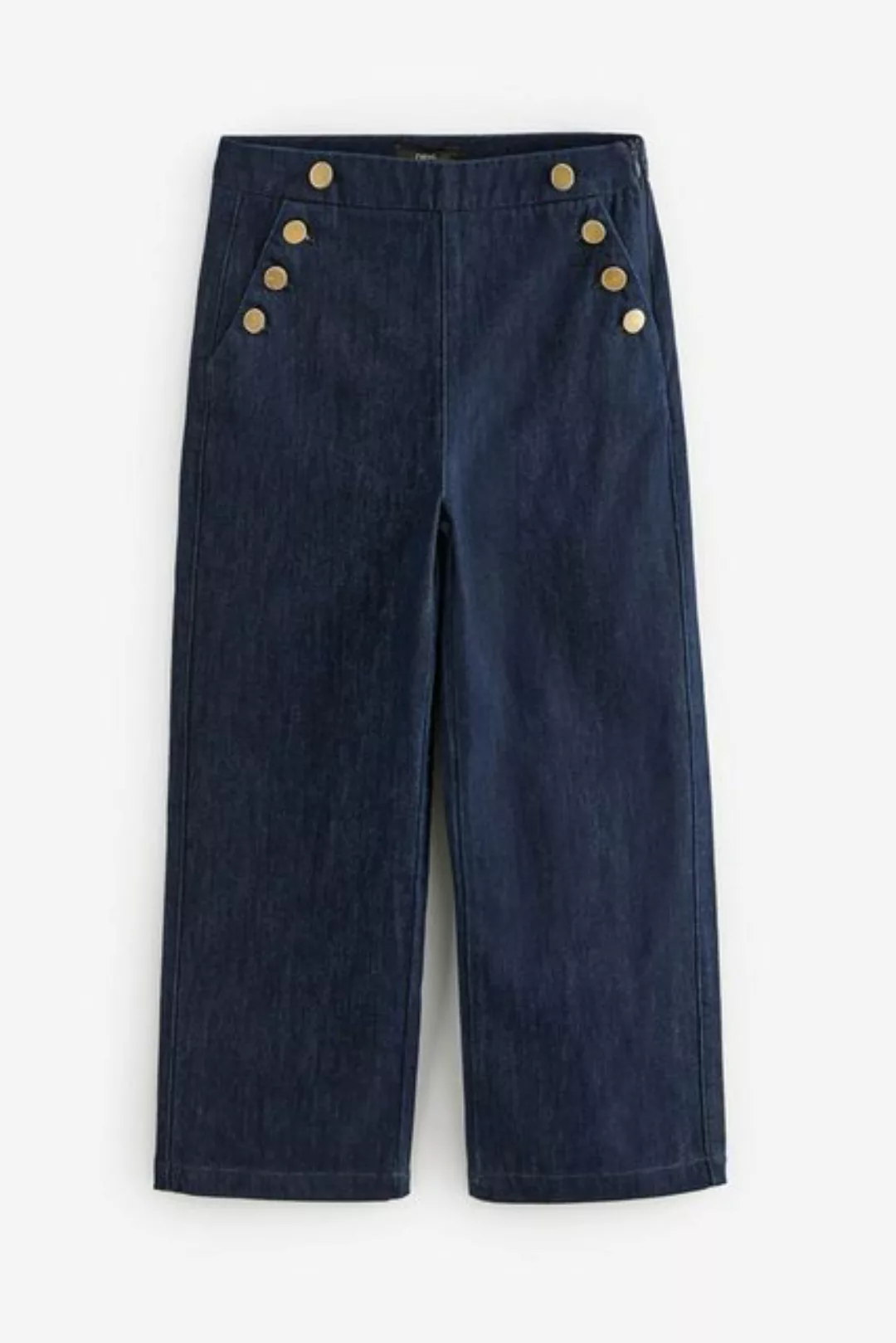 Next Caprijeans Verkürzte Jeans mit weitem Bein und Knopfdetail (1-tlg) günstig online kaufen