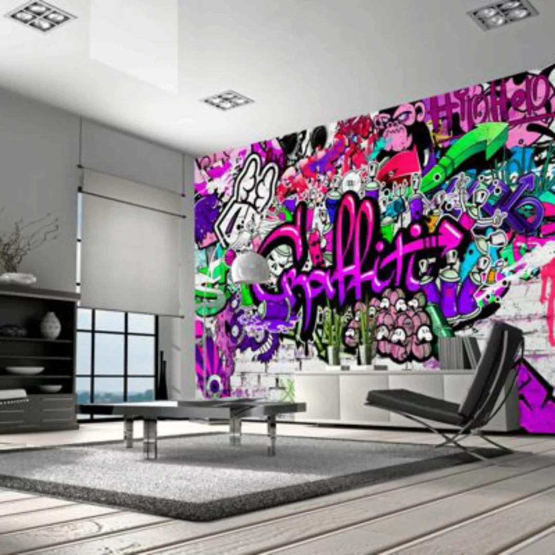 artgeist Fototapete Purple Graffiti mehrfarbig Gr. 350 x 245 günstig online kaufen