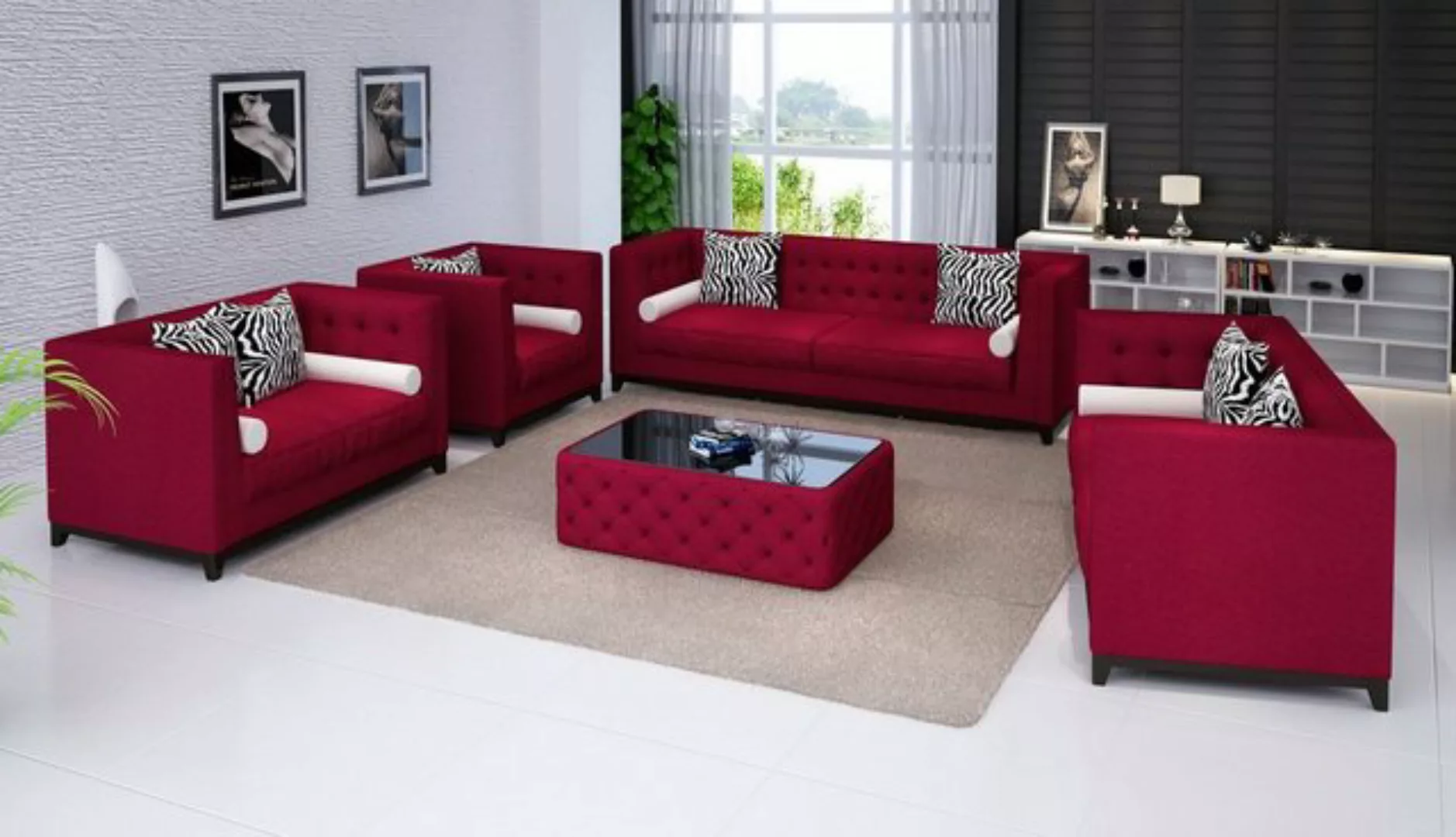 JVmoebel Sofa Sofagarnitur Set Design Sofas Polster Couchen Leder 3 2 Sitze günstig online kaufen
