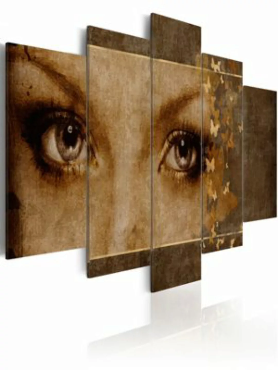 artgeist Wandbild Augen wie Schmetterlinge braun Gr. 200 x 100 günstig online kaufen