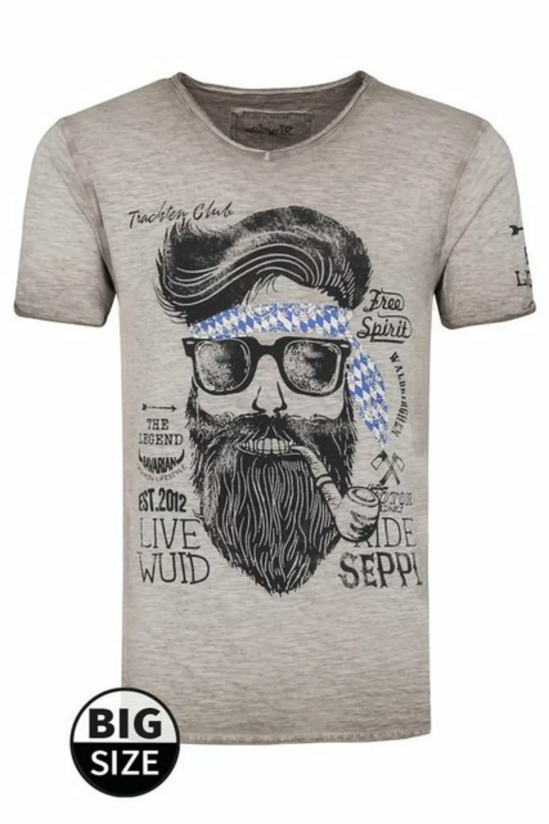 Hangowear Trachtenshirt Trachtenshirt Herren - KENNY BAVARIA BIG - beige günstig online kaufen