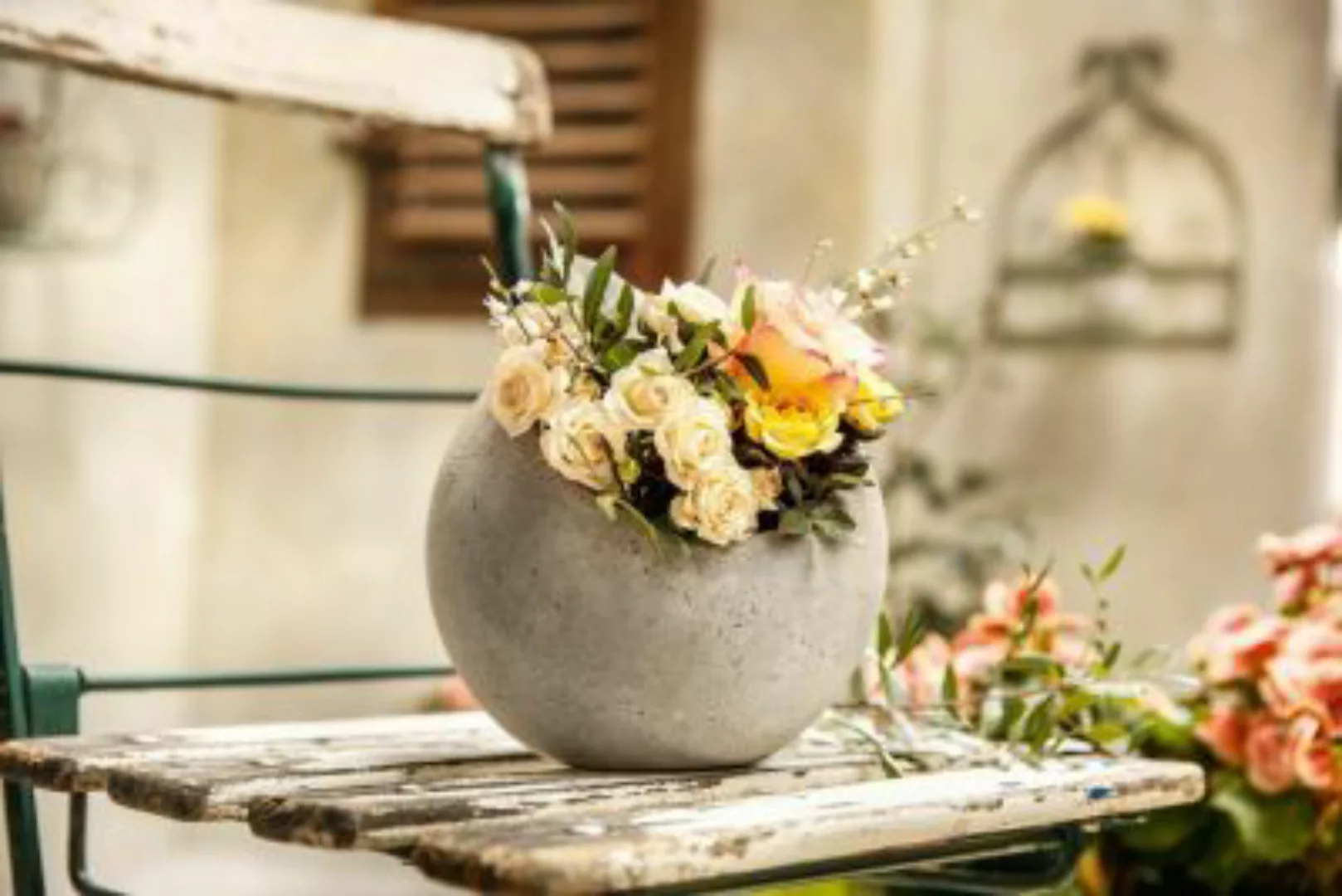 HOME Living Pflanz-Kugel Modern Blumentöpfe grau günstig online kaufen