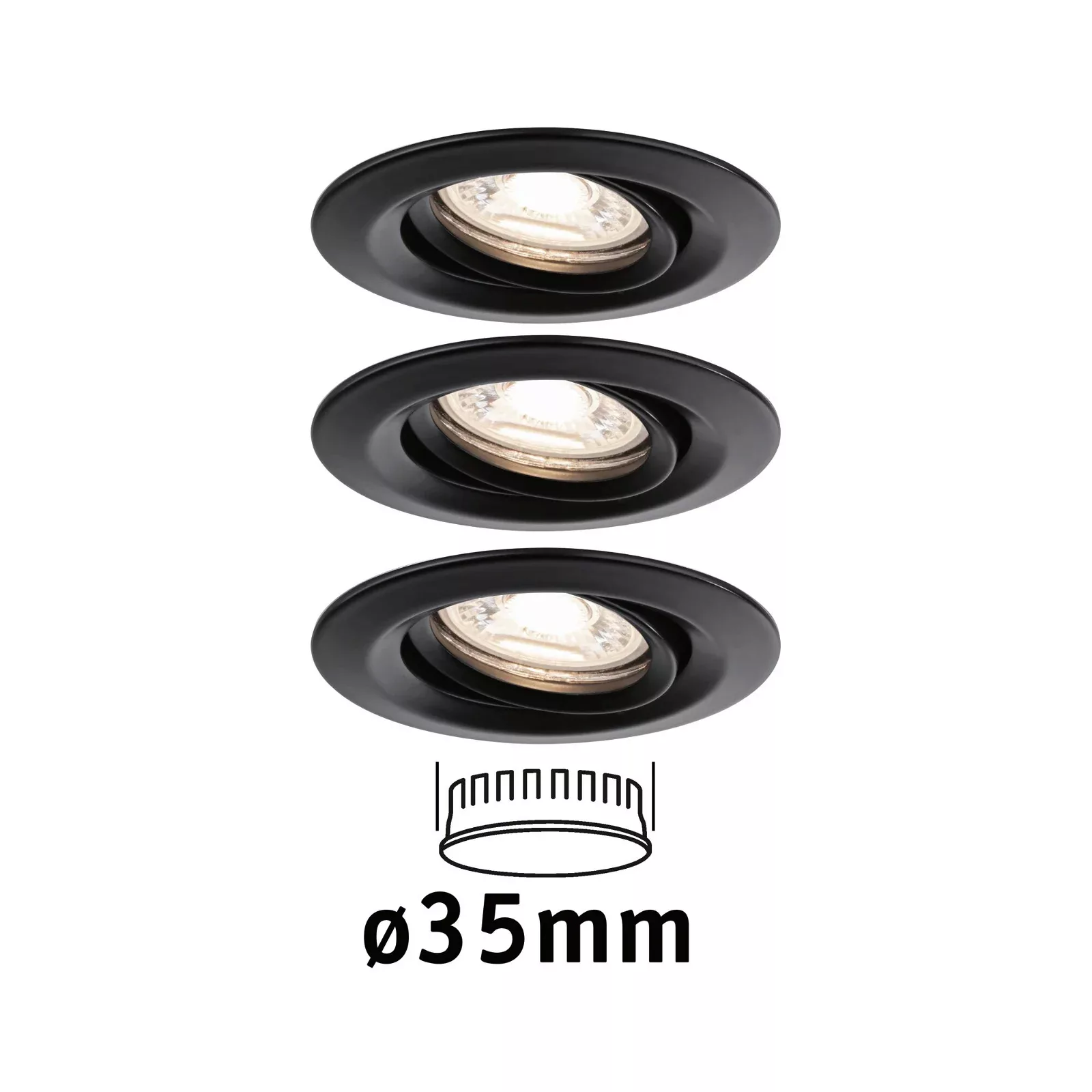 LED Einbaustrahler Nova Mini Plus Coin in Schwarz-matt 3x 4W 930lm günstig online kaufen