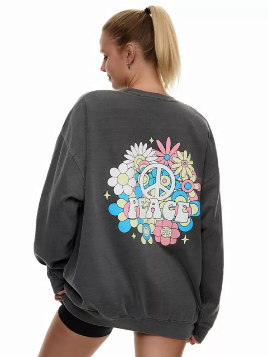 Worldclassca Longsweatshirt Worldclassca Oversized Sweatshirt PEACE Print L günstig online kaufen